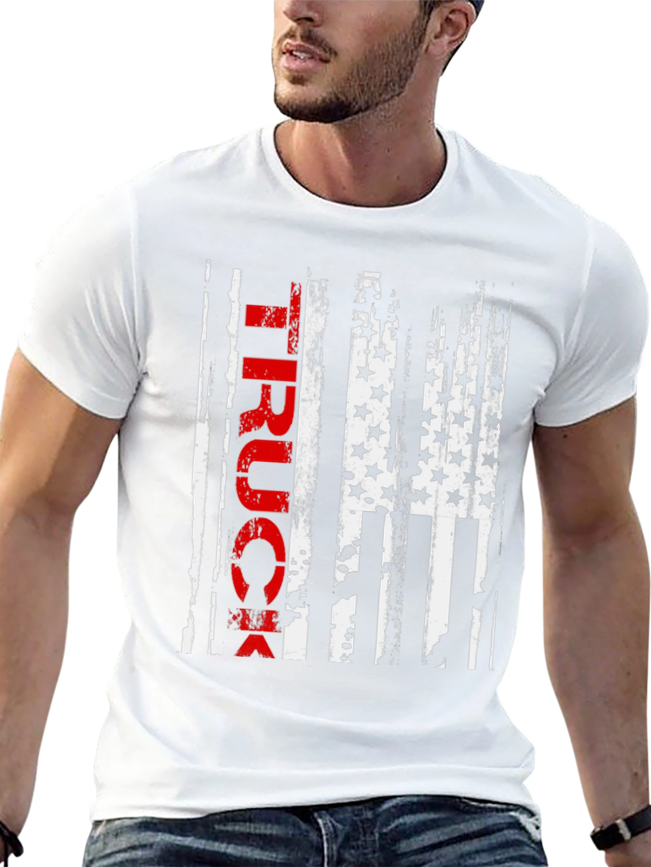 Truck American Flag Graphic Tee - Patriotic Style