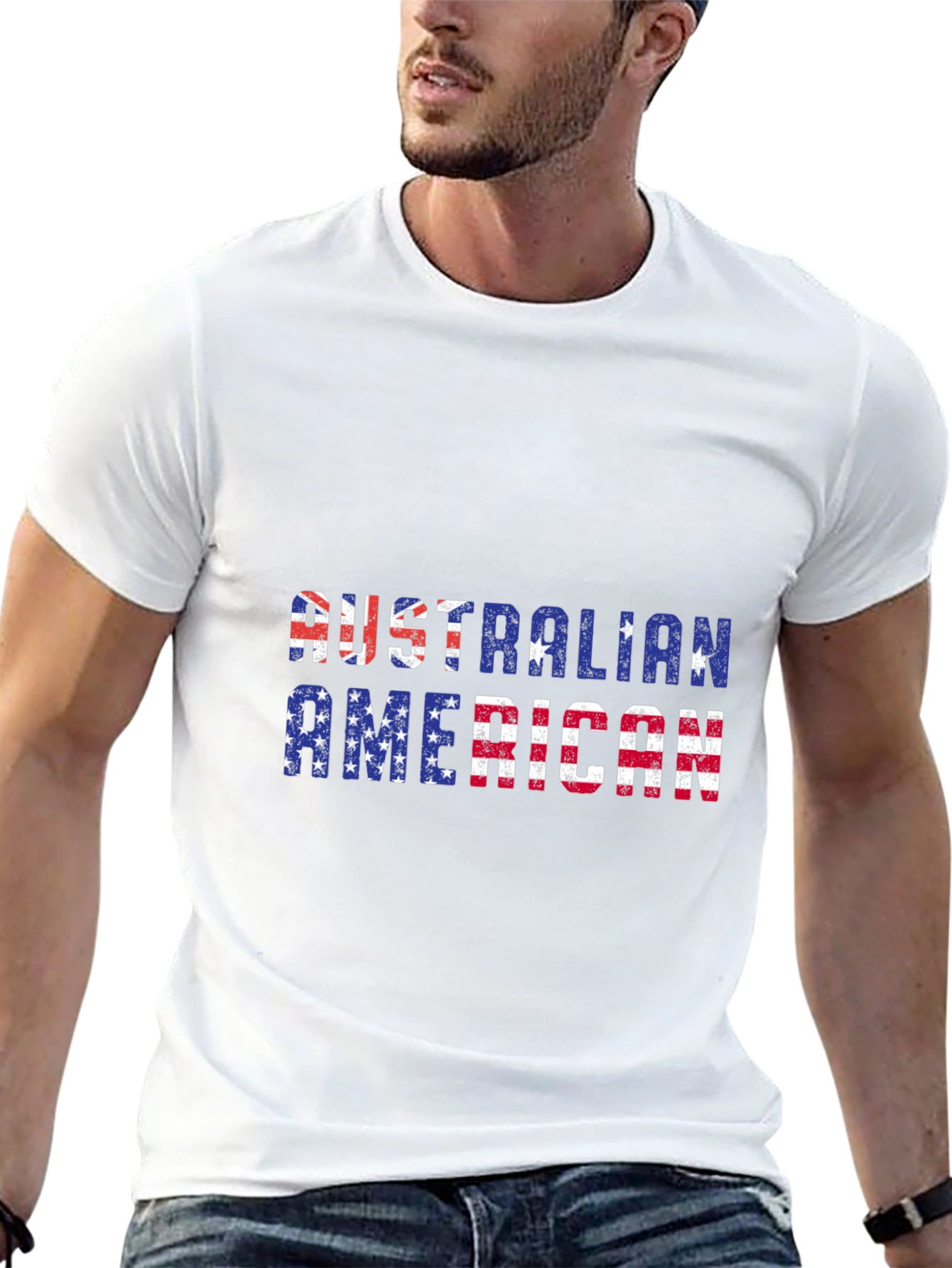 Australian American Flag Patriotic Graphic T-Shirt