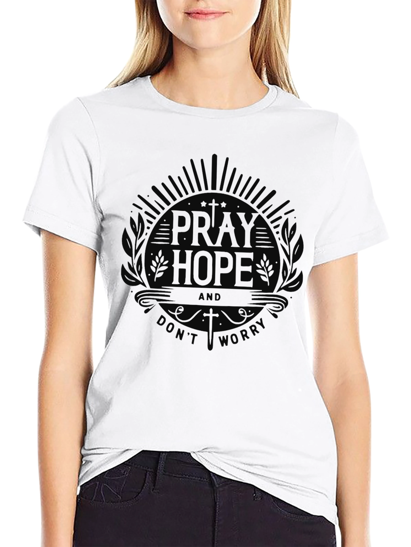 Pray Hope T-Shirt - Dont Worry Black Tee