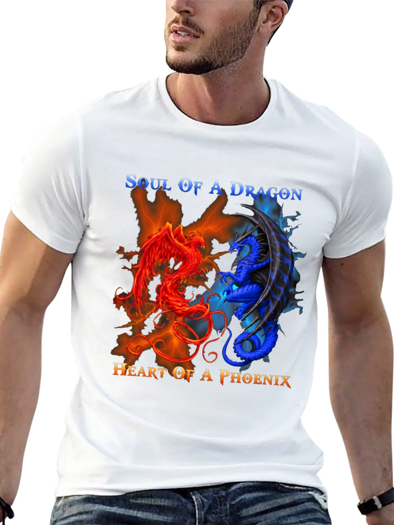 Soul of Dragon Heart of Phoenix Black T-Shirt