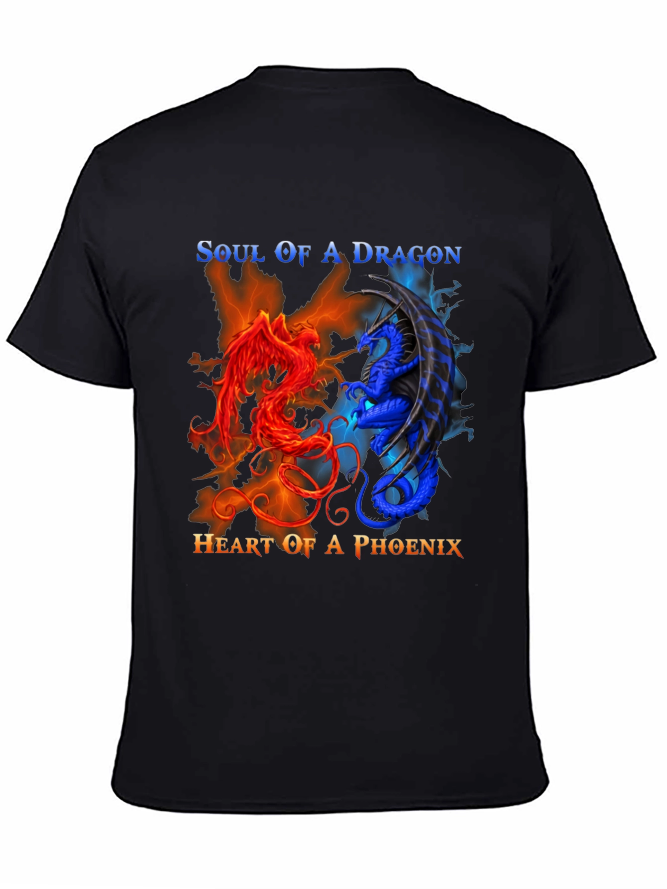 Soul of Dragon Heart of Phoenix Black T-Shirt