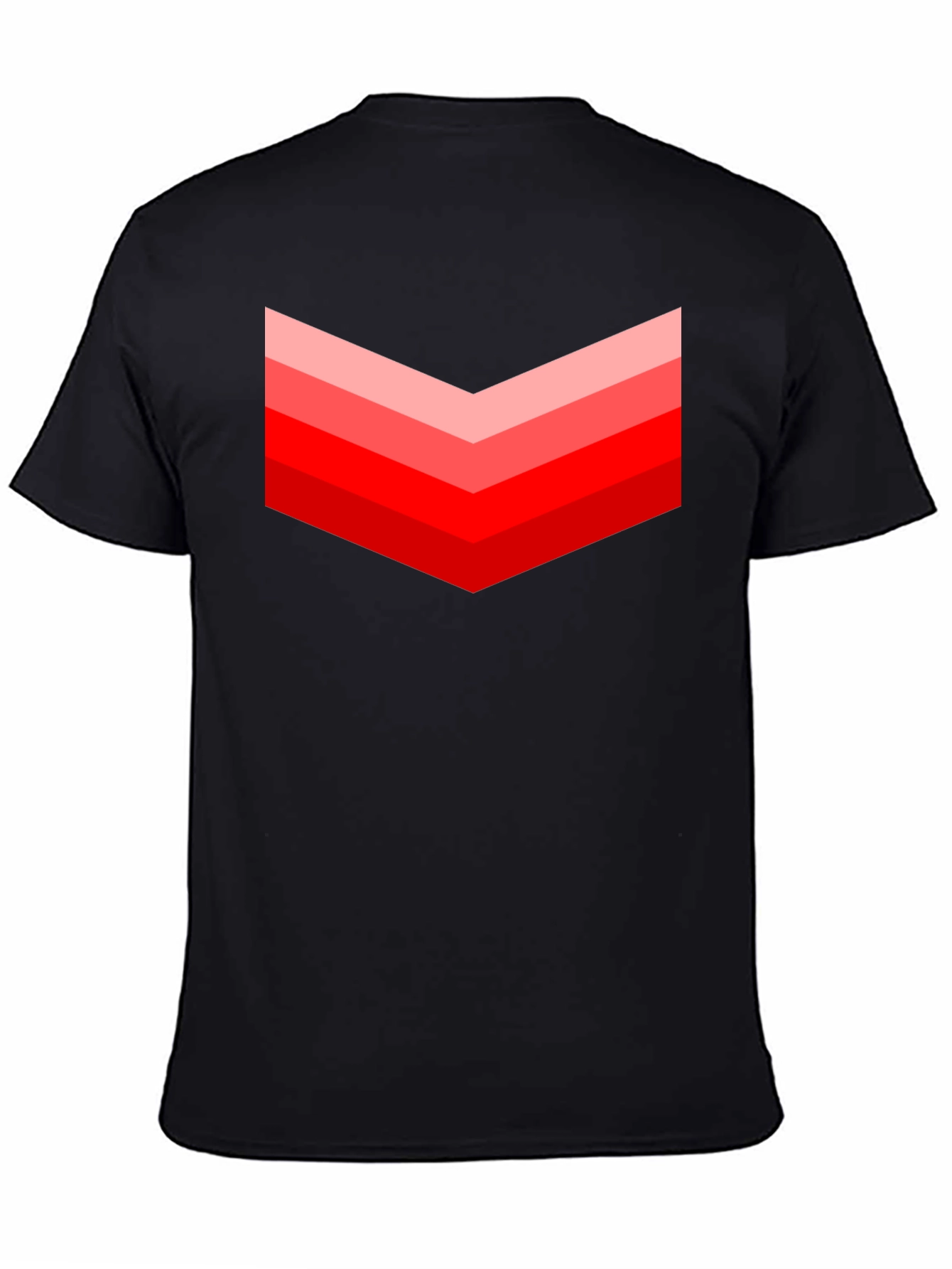 Red Chevron Graphic Black T-Shirt