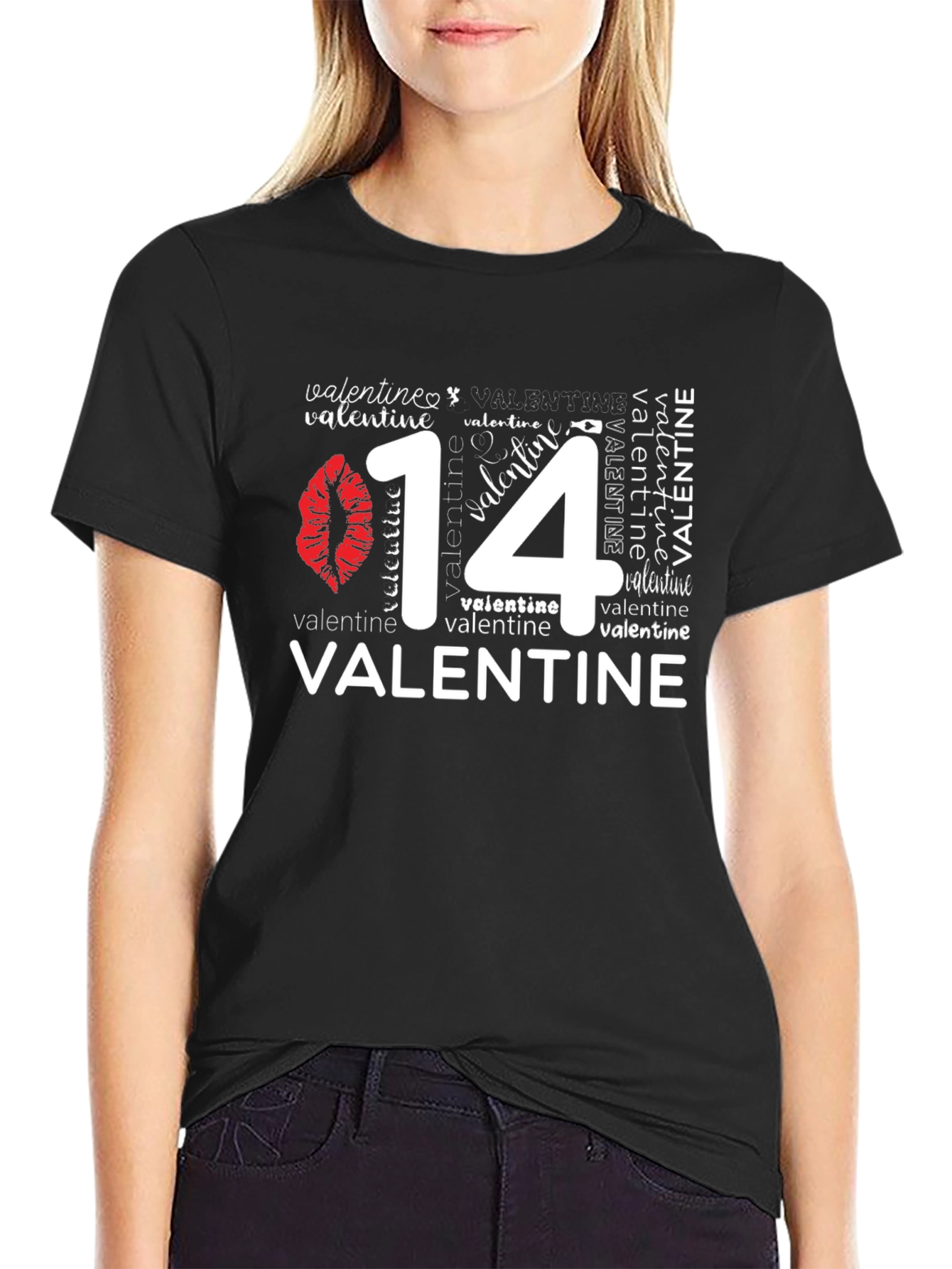 Valentines Day 14 Black Graphic T-Shirt
