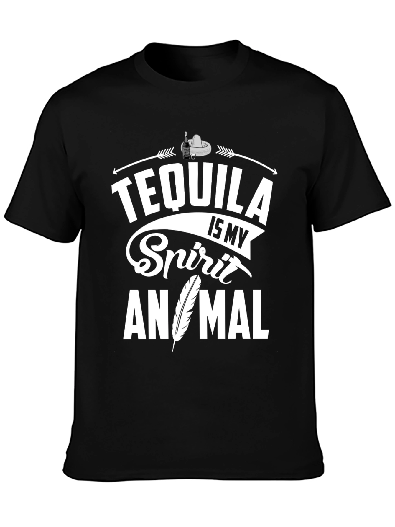 Tequila Is My Spirit Animal T-Shirt - Black