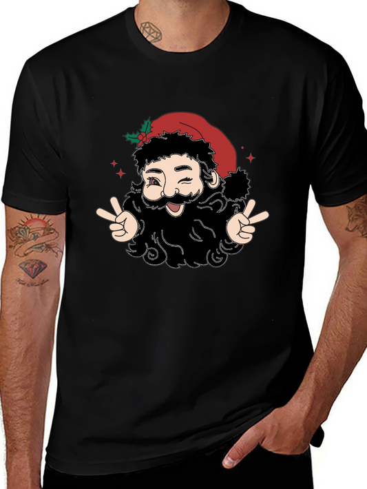 Winking Santa Peace Sign T-Shirt