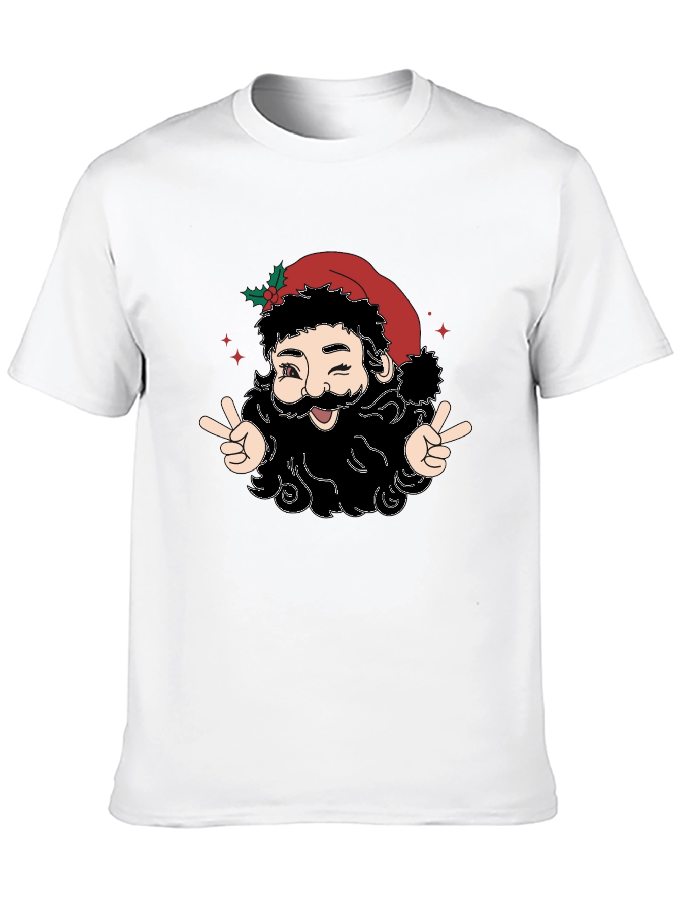 Winking Santa Peace Sign T-Shirt