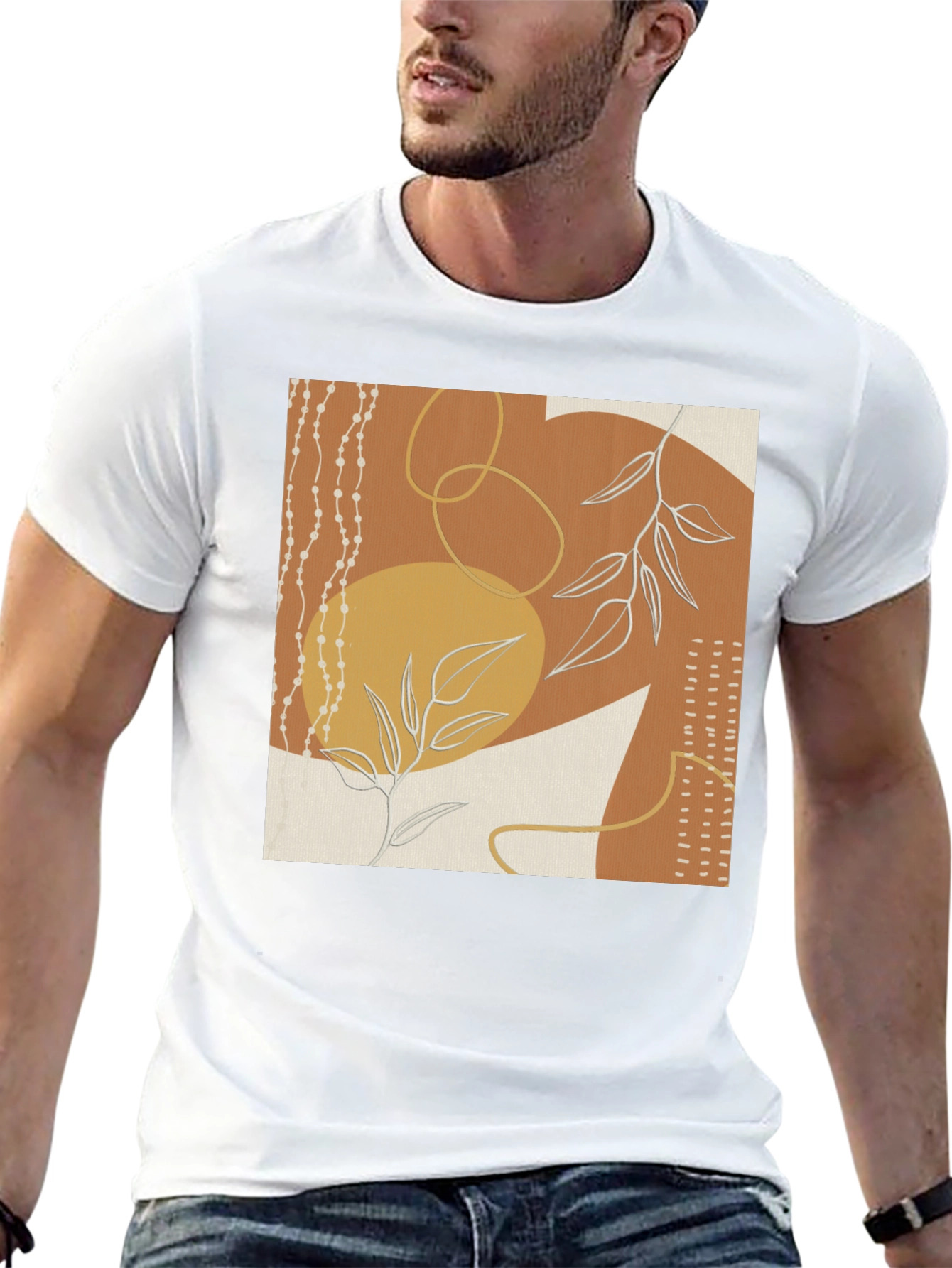 Abstract Botanical T-Shirt - Modern Graphic Tee