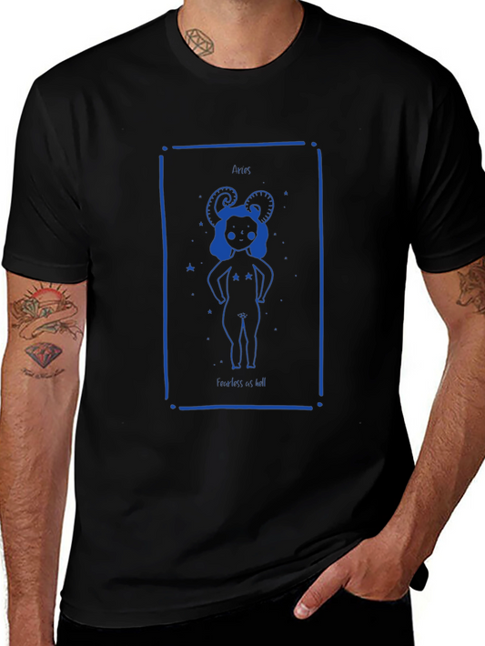 Aries Zodiac Sign Black T-Shirt