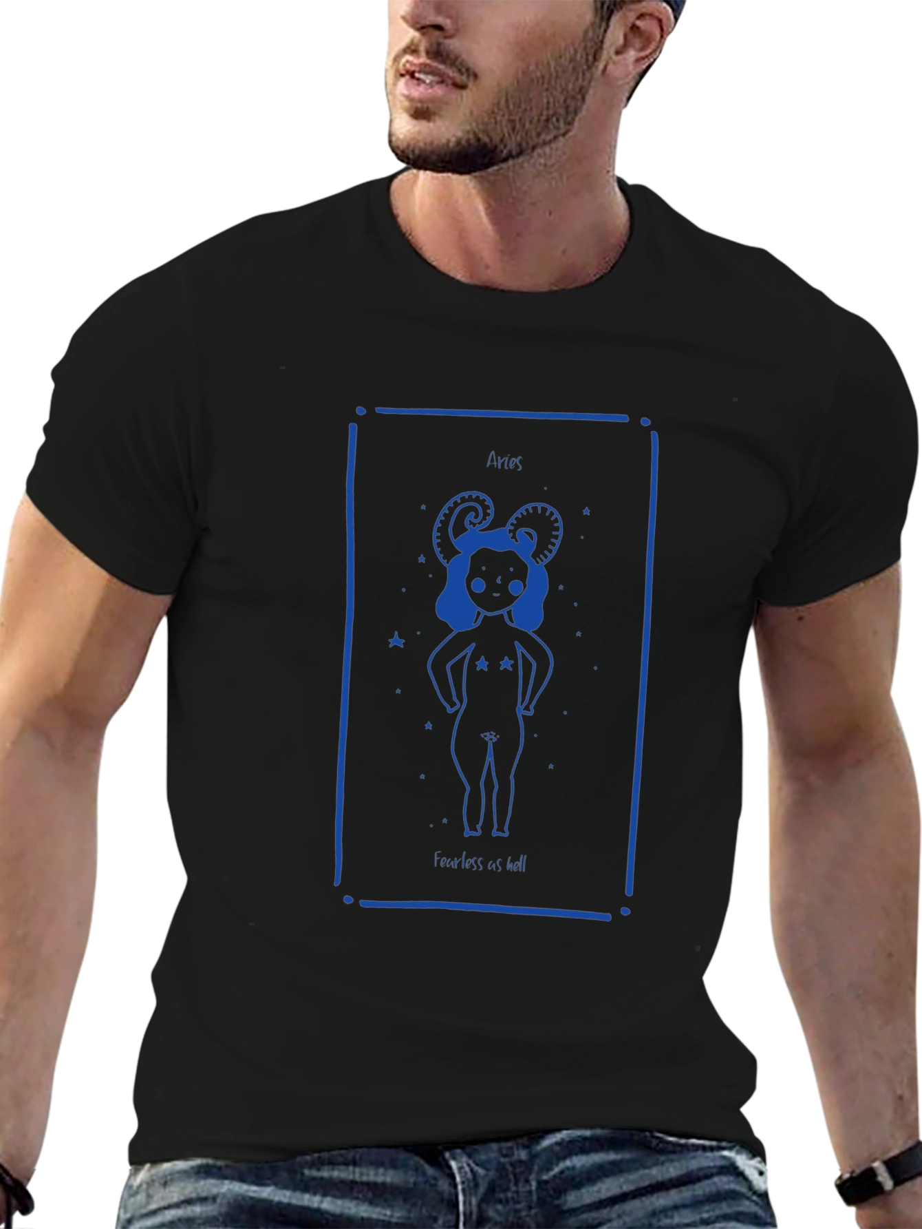 Aries Zodiac Sign Black T-Shirt