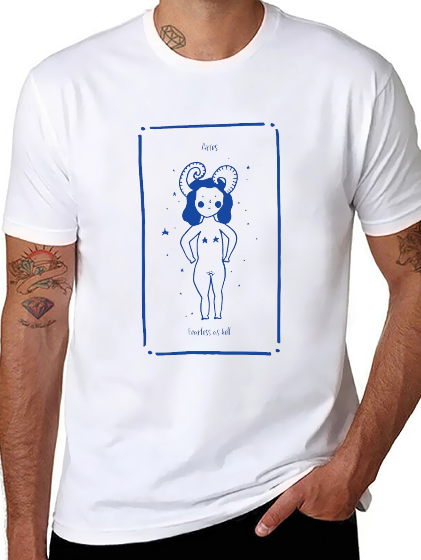 Aries Zodiac Sign Black T-Shirt