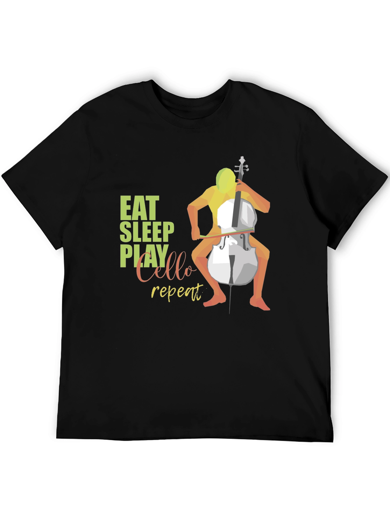 Eat Sleep Play Cello Repeat Black T-Shirt