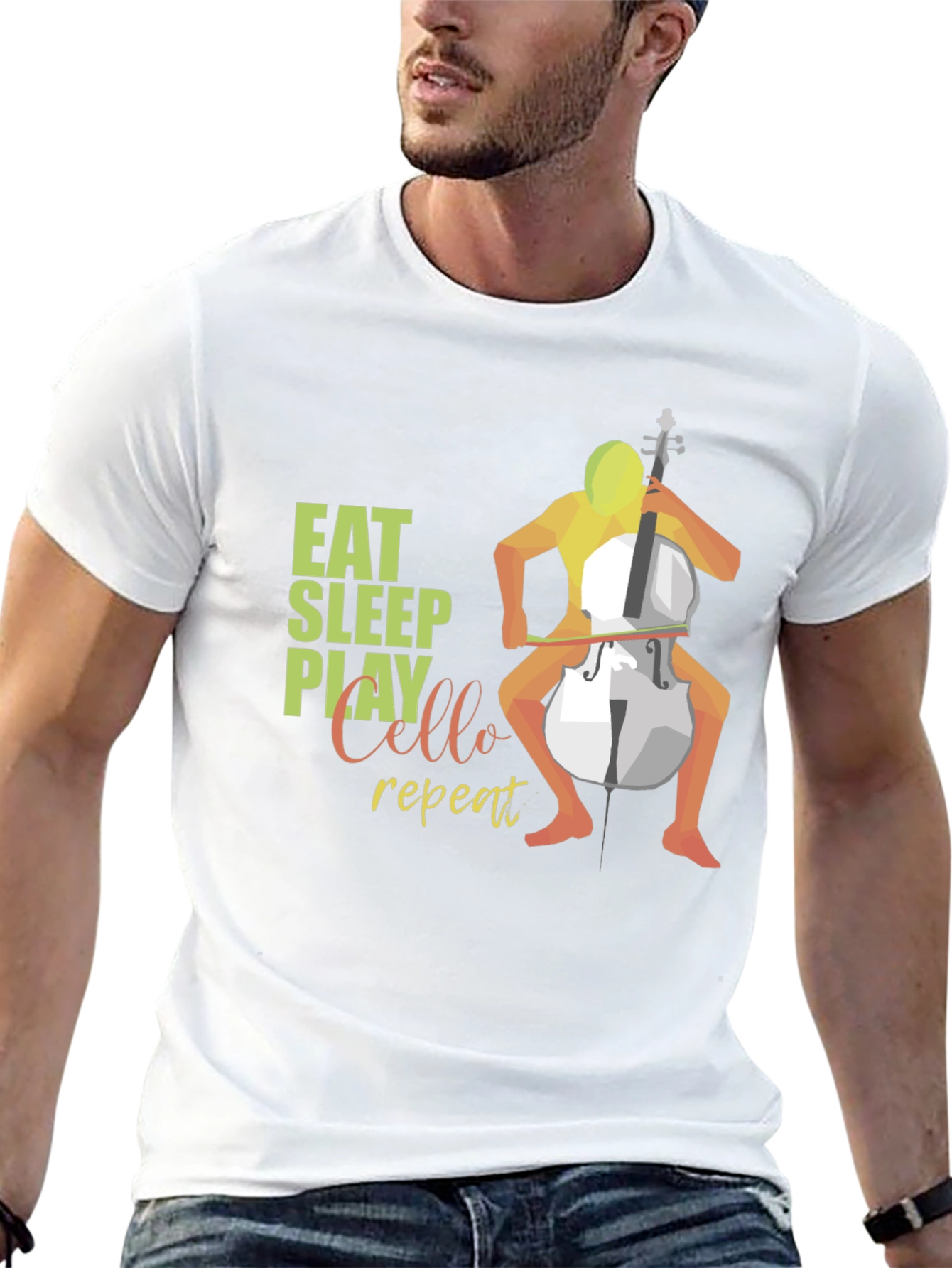 Eat Sleep Play Cello Repeat Black T-Shirt