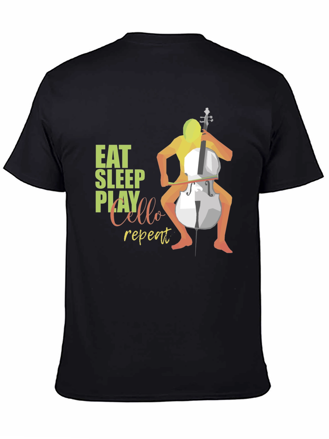 Eat Sleep Play Cello Repeat Black T-Shirt