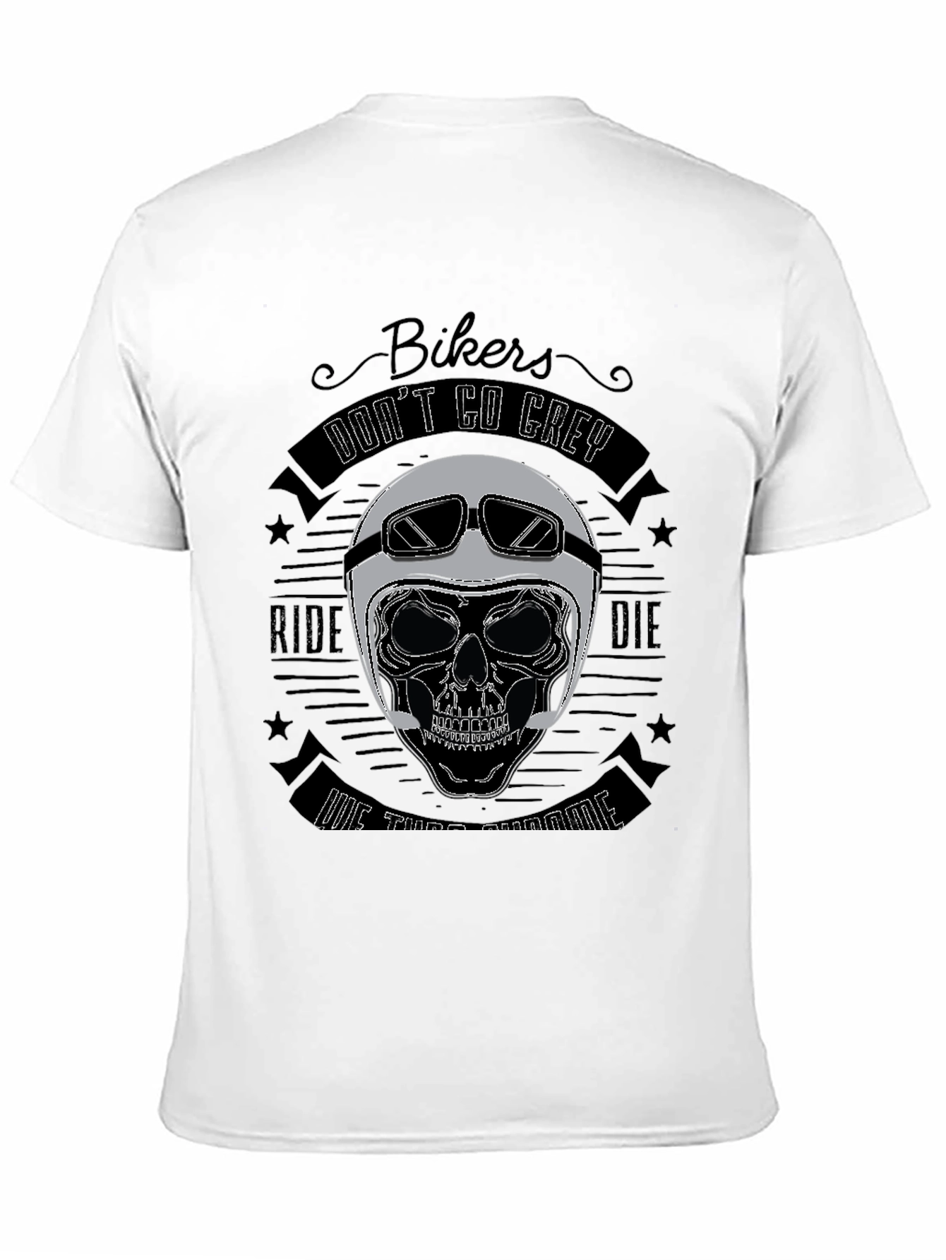 Bikers Dont Go Grey Skull T-Shirt