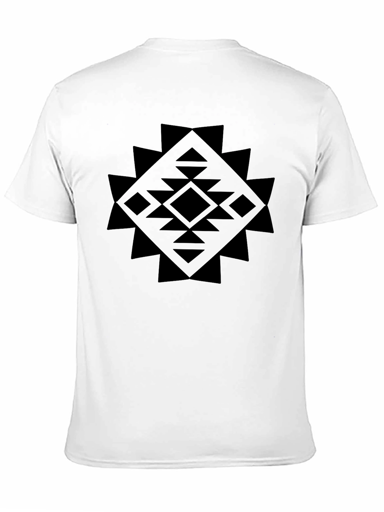 Geometric Print Black Crew Neck T-Shirt