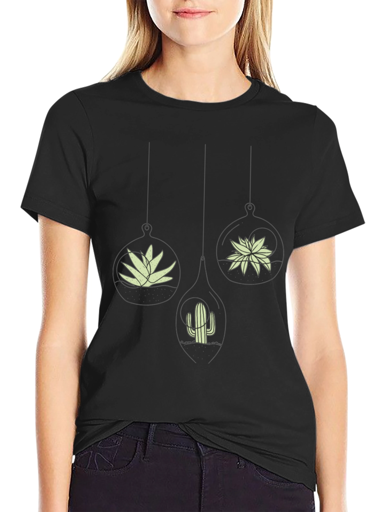 Cactus Graphic T-Shirt | Short Sleeve Crew Neck