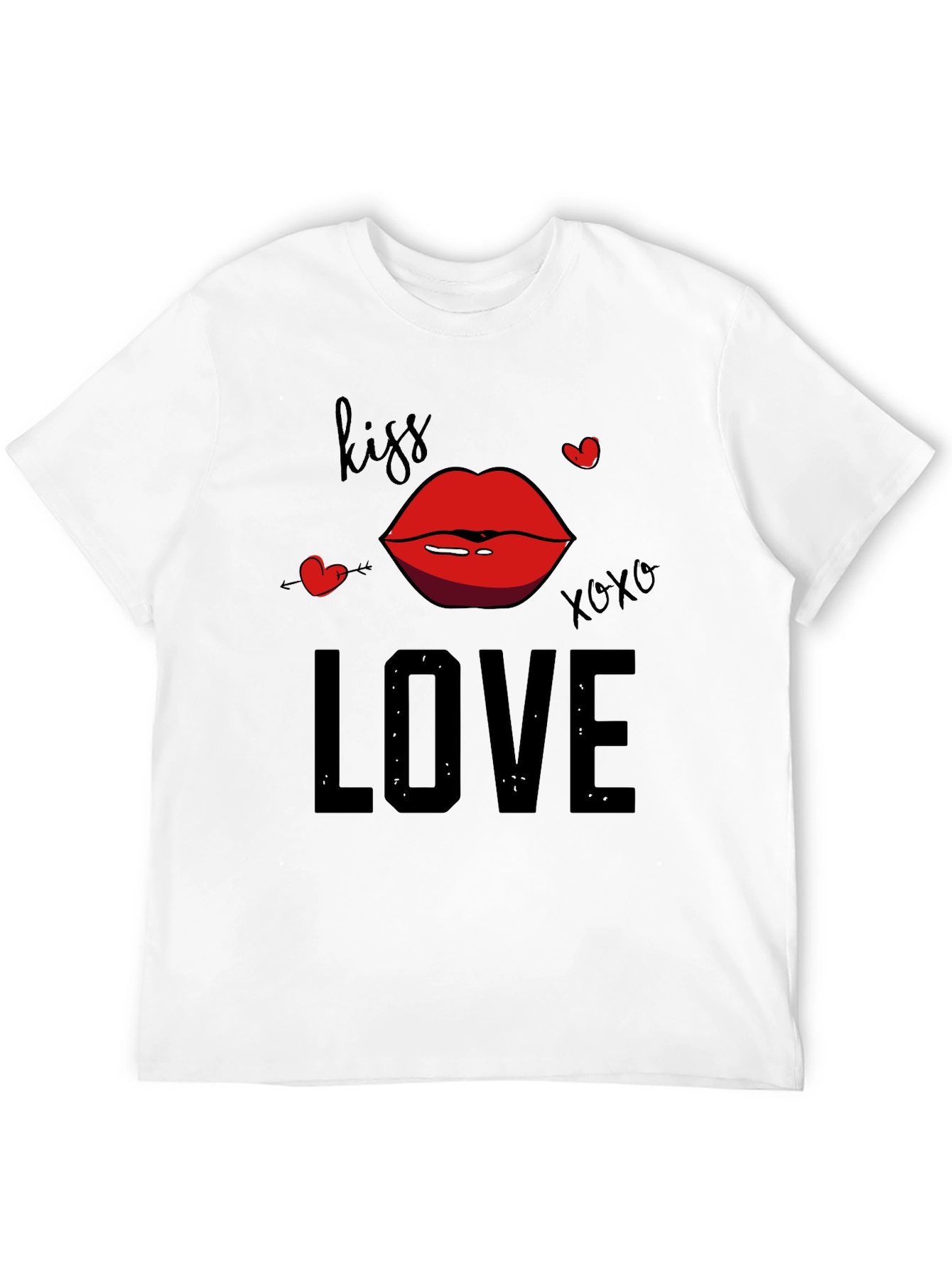 Kiss Love Graphic Tee - Valentines Day Shirt