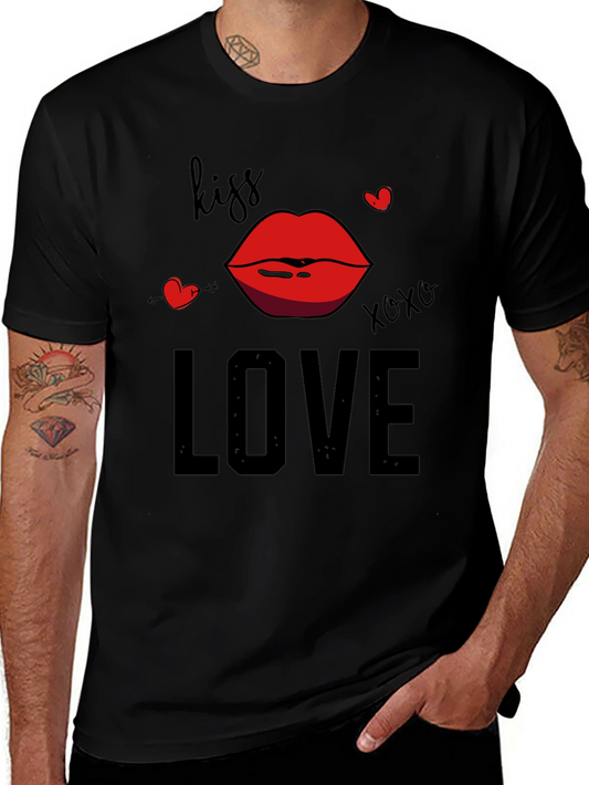 Kiss Love Graphic Tee - Valentines Day Shirt