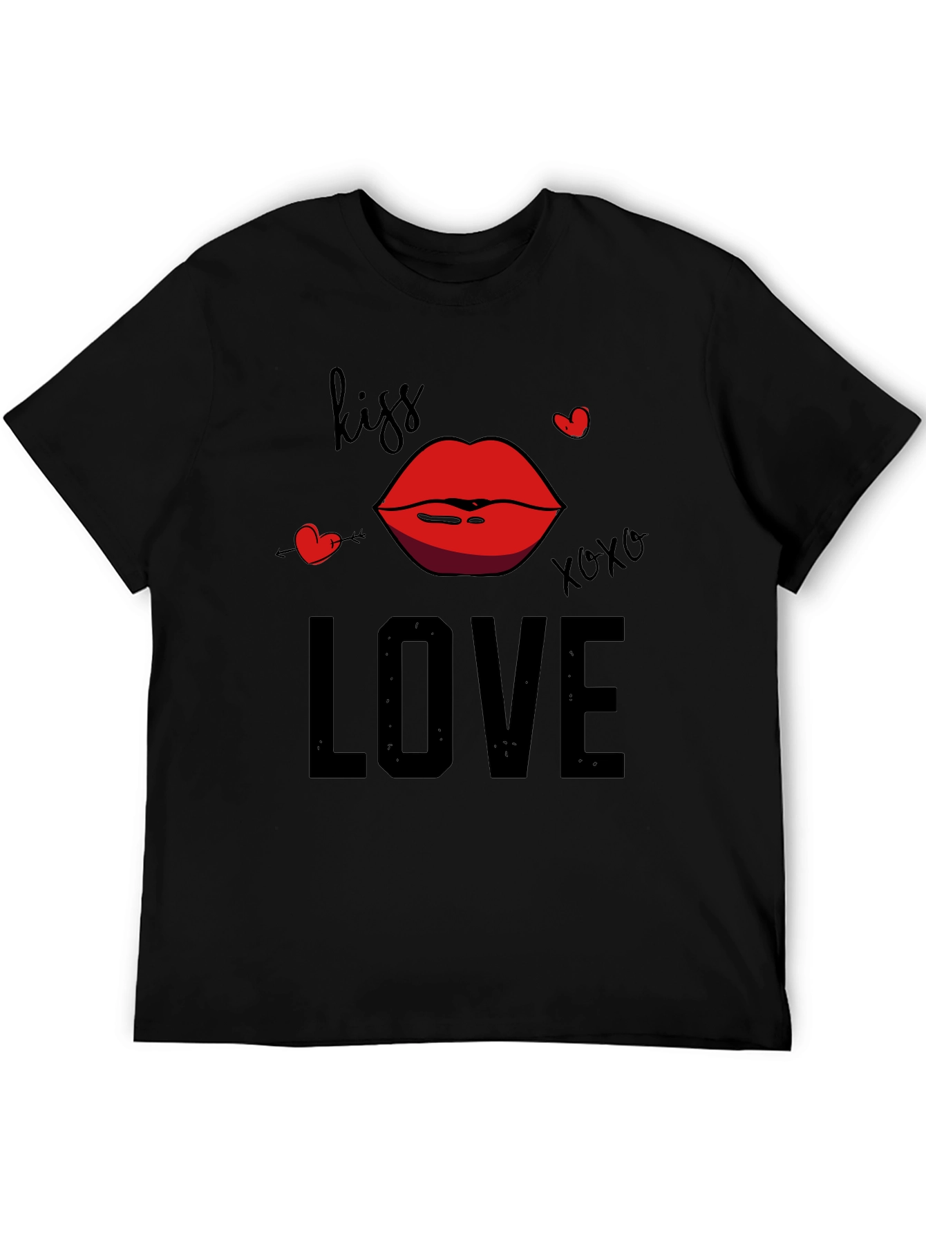 Kiss Love Graphic Tee - Valentines Day Shirt