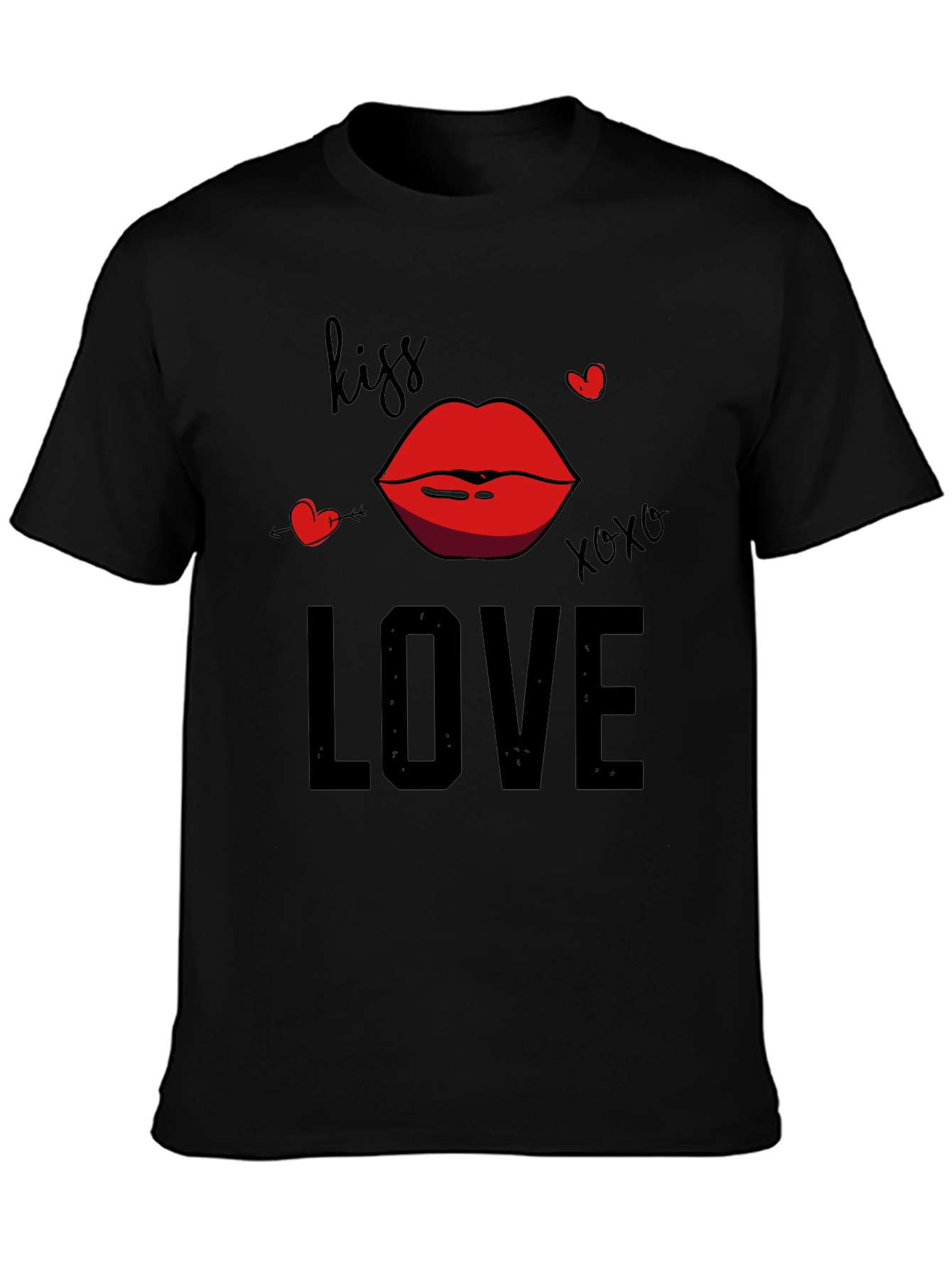 Kiss Love Graphic Tee - Valentines Day Shirt