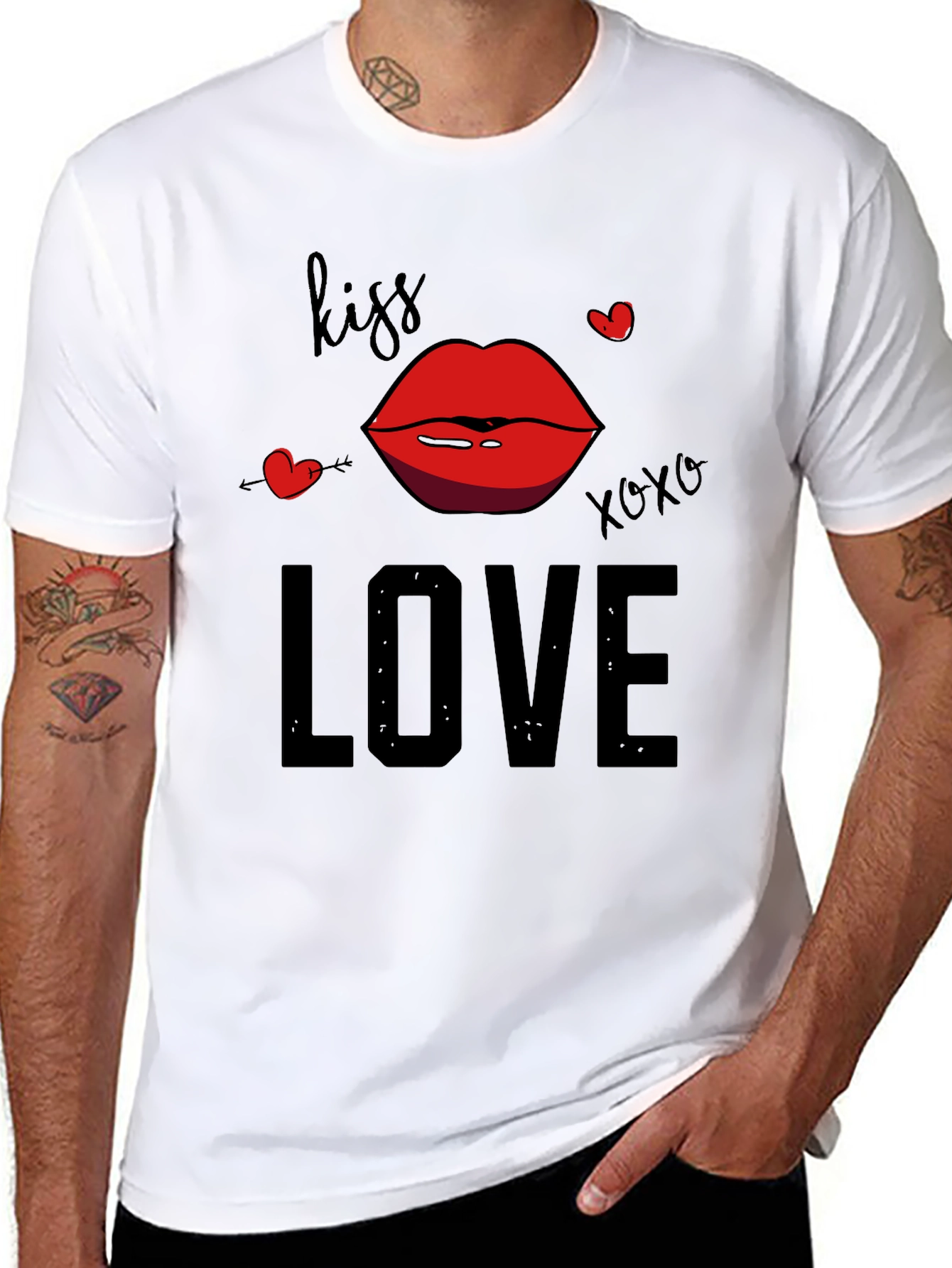 Kiss Love Graphic Tee - Valentines Day Shirt
