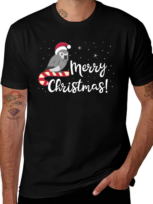Festive Parrot Merry Christmas T-Shirt