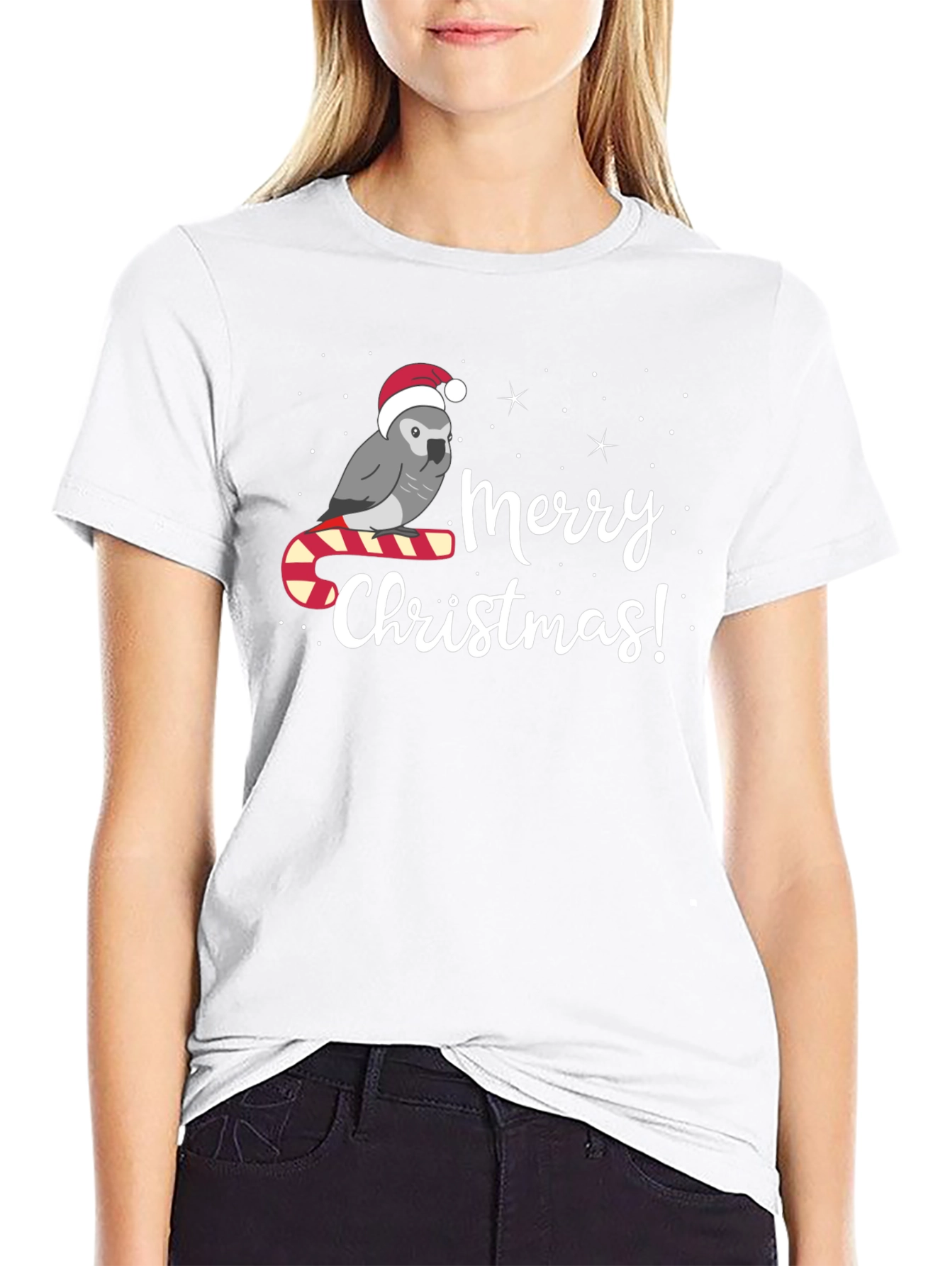 Festive Parrot Merry Christmas T-Shirt