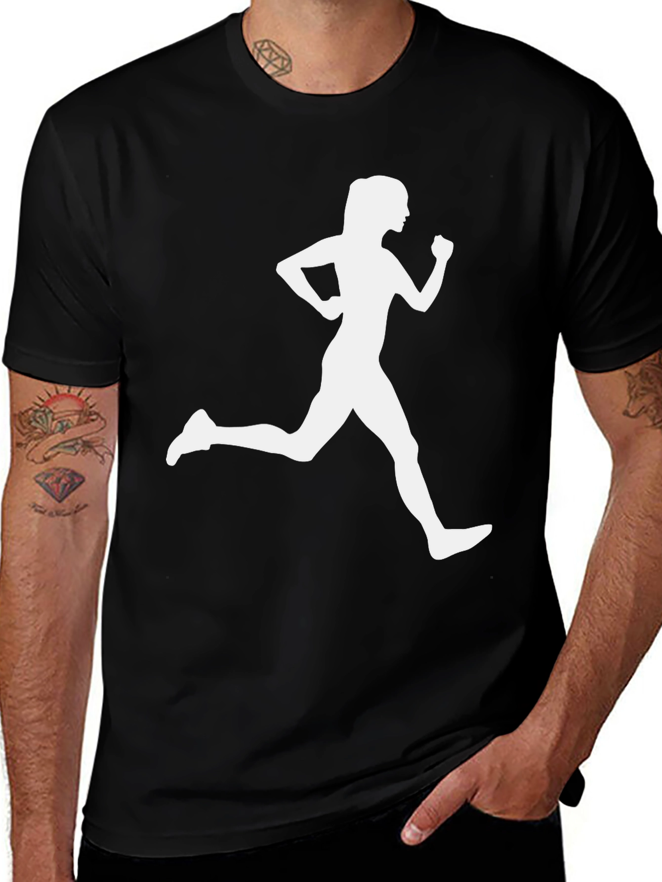 Runner Silhouette Graphic Tee - Black
