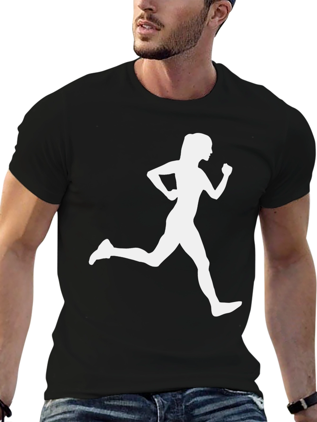 Runner Silhouette Graphic Tee - Black