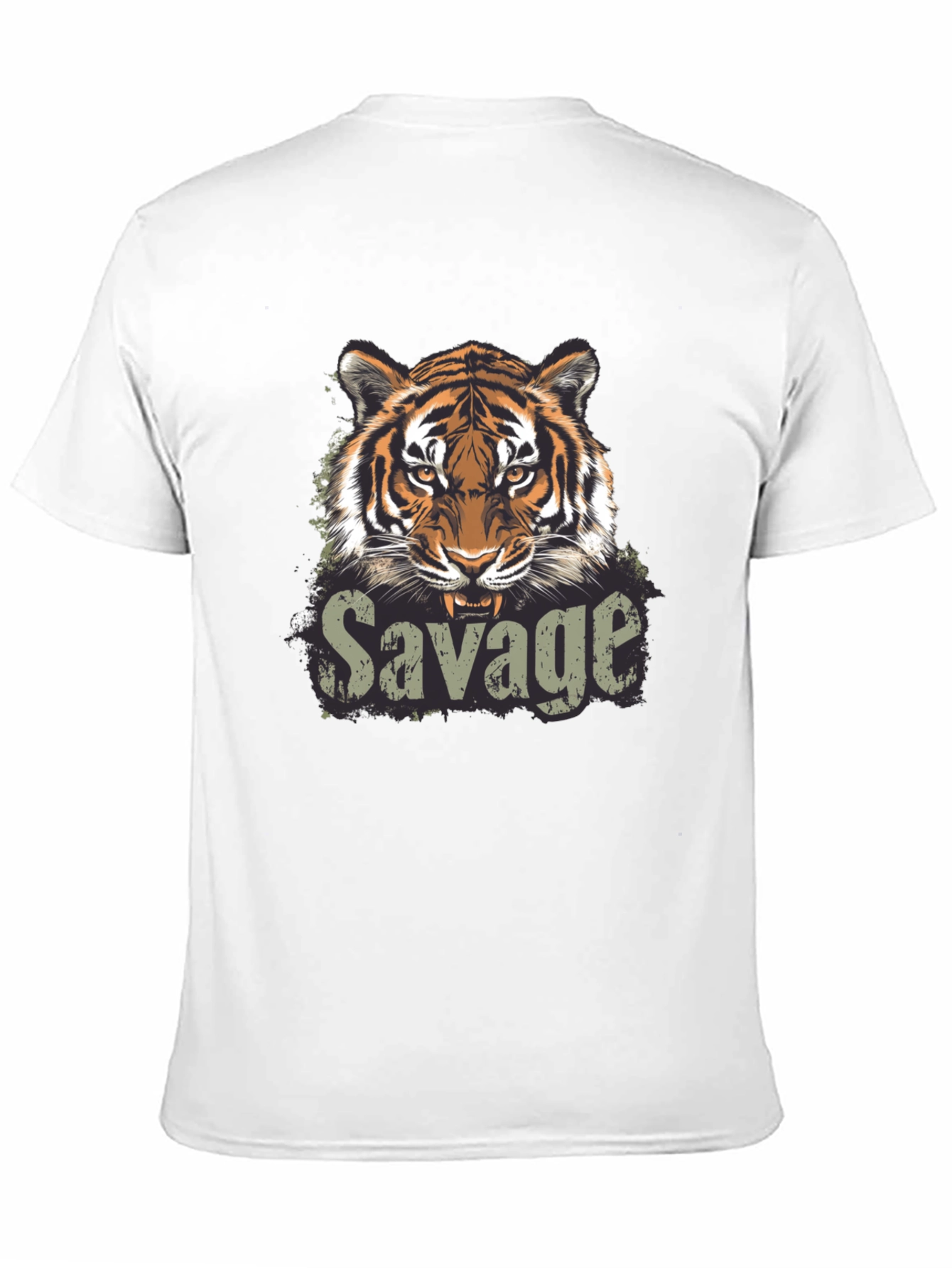Savage Tiger Graphic Print Black T-Shirt