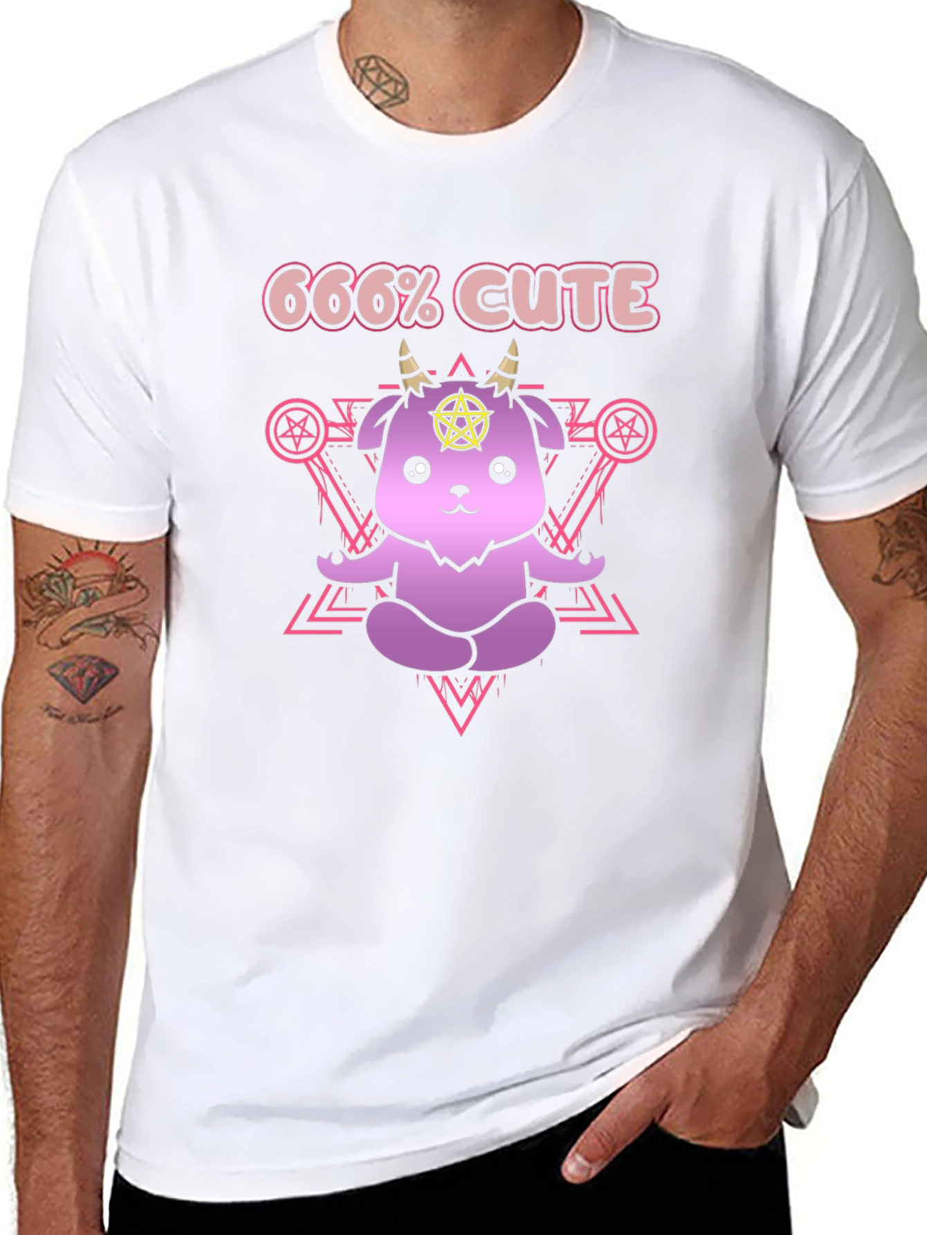 666% Cute T-Shirt - Kawaii Satanic Goat Tee