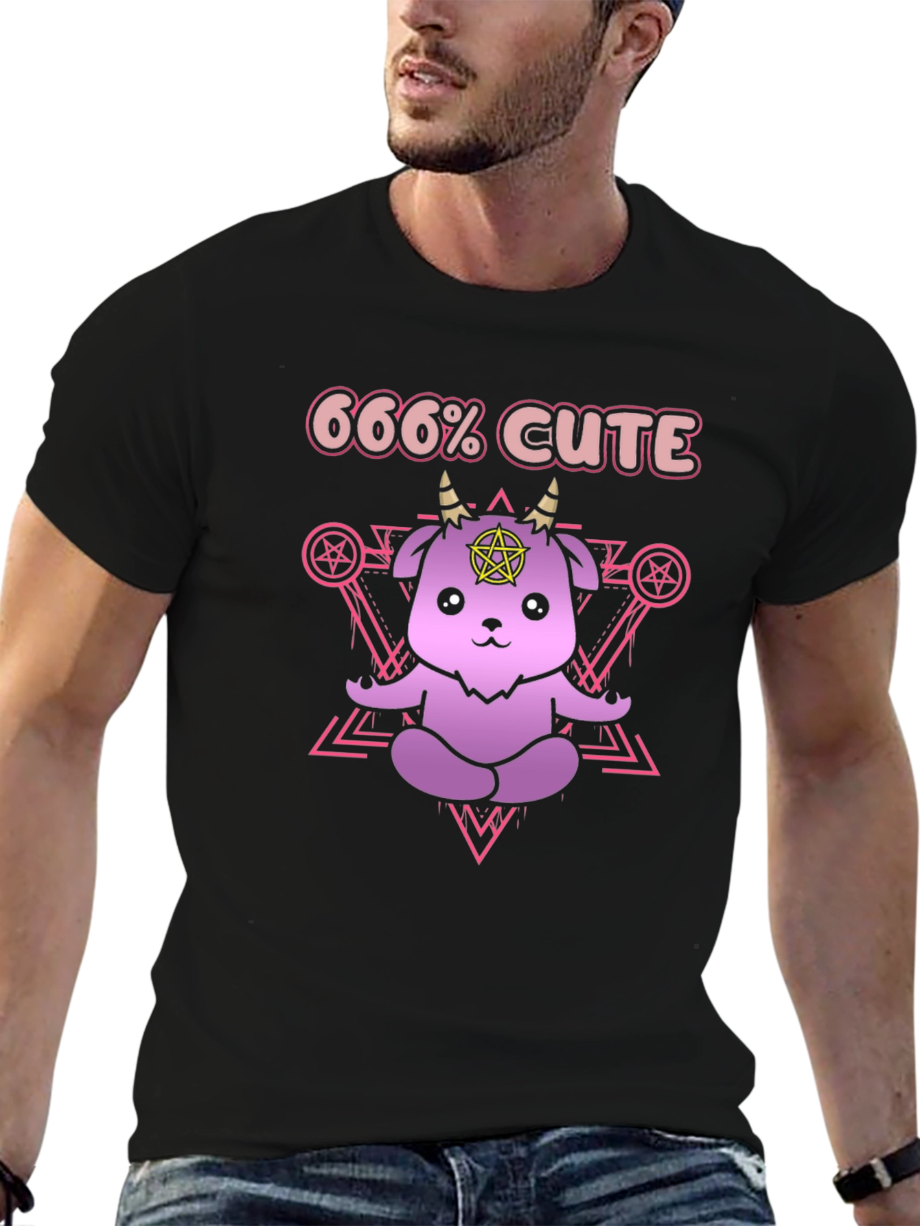 666% Cute T-Shirt - Kawaii Satanic Goat Tee