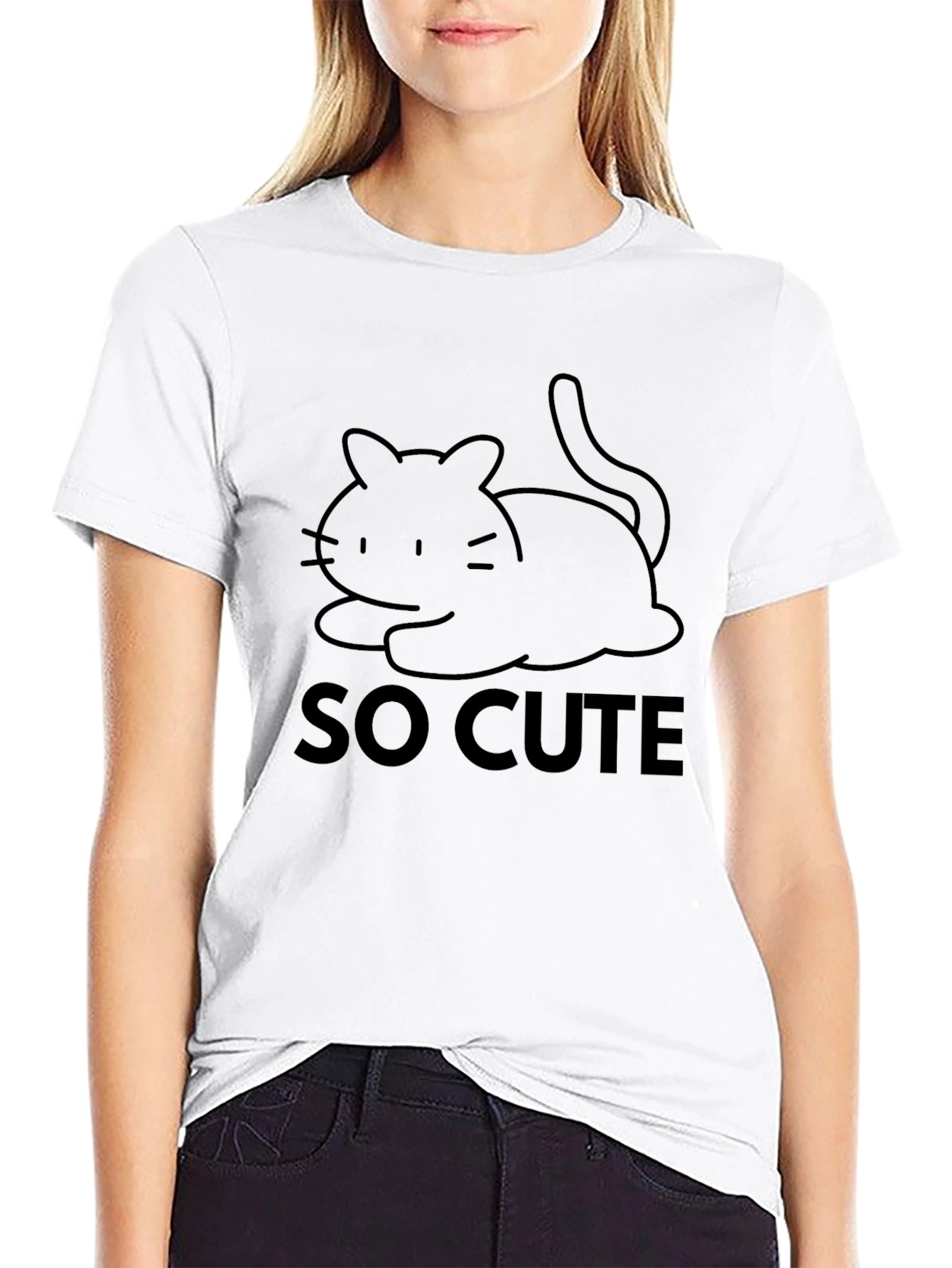So Cute Black Cat Graphic Tee - Unisex