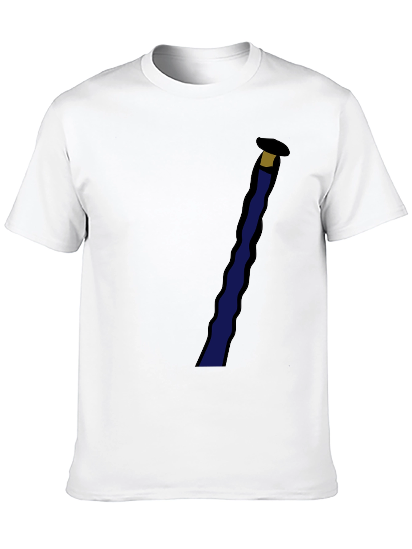 Novelty Black T-Shirt with Staff Graphic