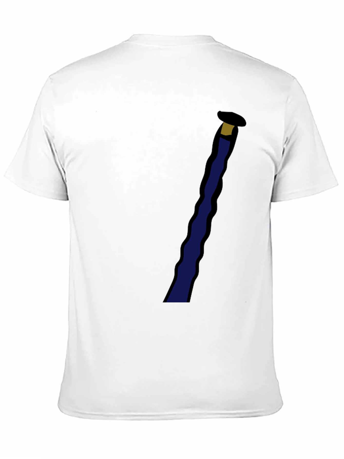 Novelty Black T-Shirt with Staff Graphic