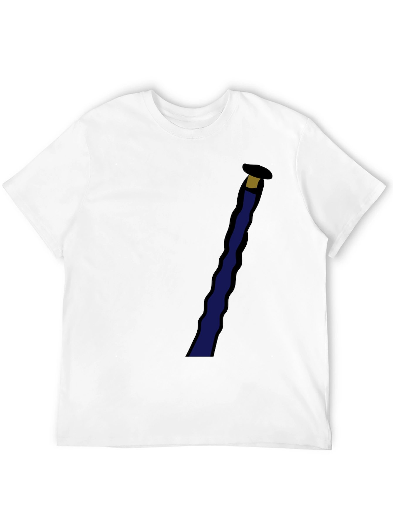 Novelty Black T-Shirt with Staff Graphic