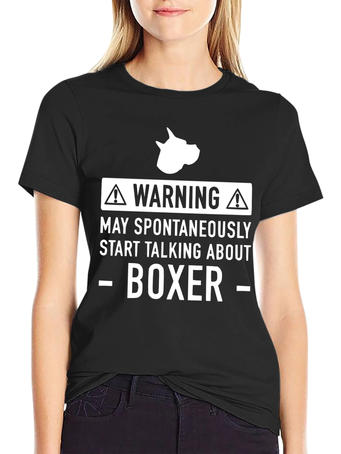 Warning Boxer Dog T-Shirt