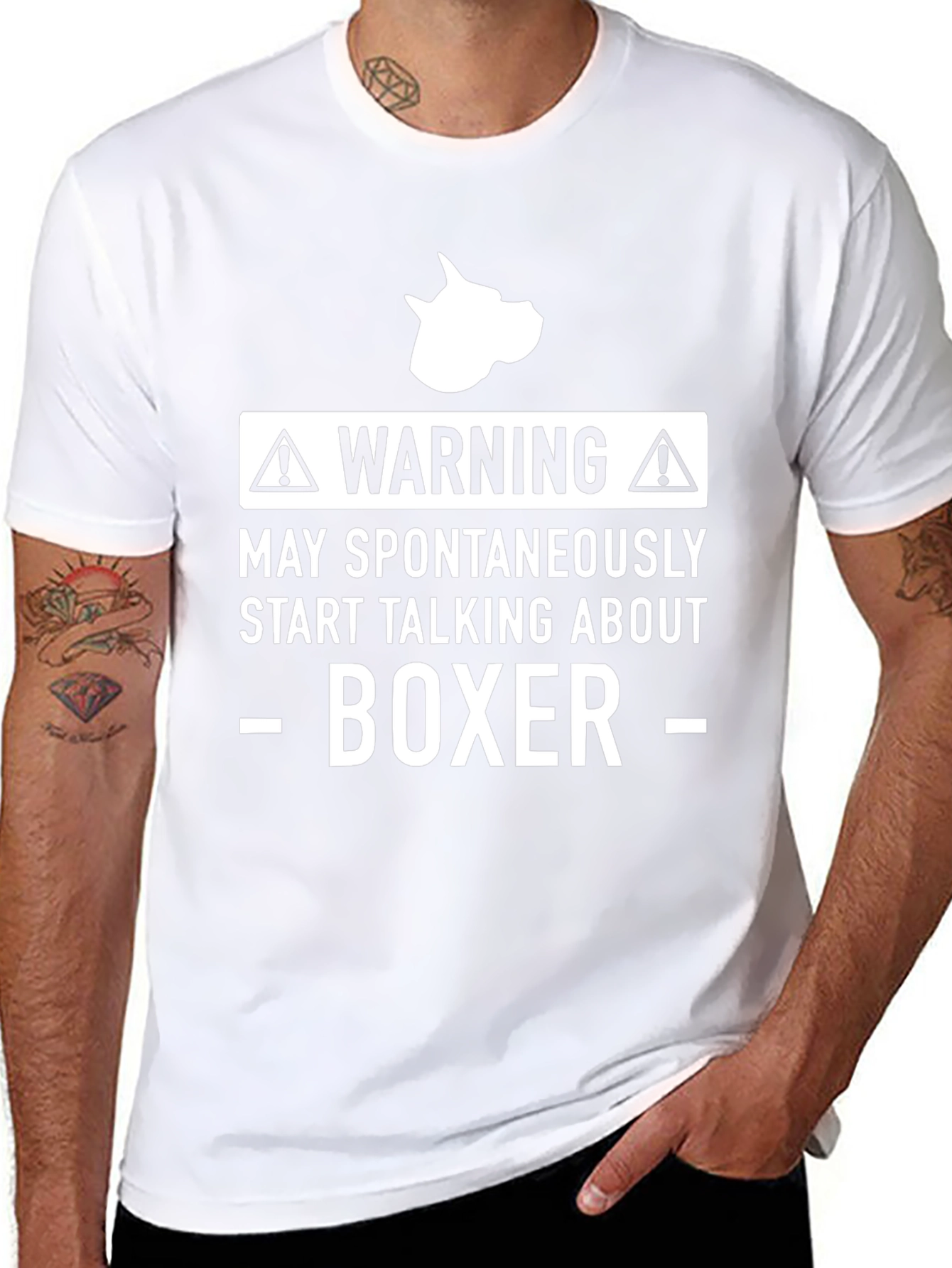 Warning Boxer Dog T-Shirt