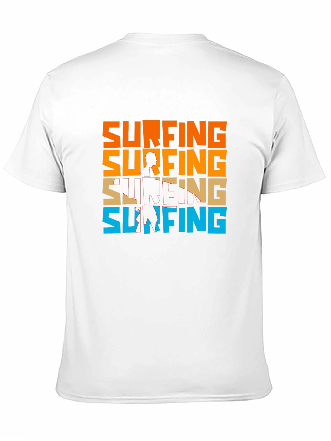 Surfing Graphic Tee - Retro Style Black T-Shirt