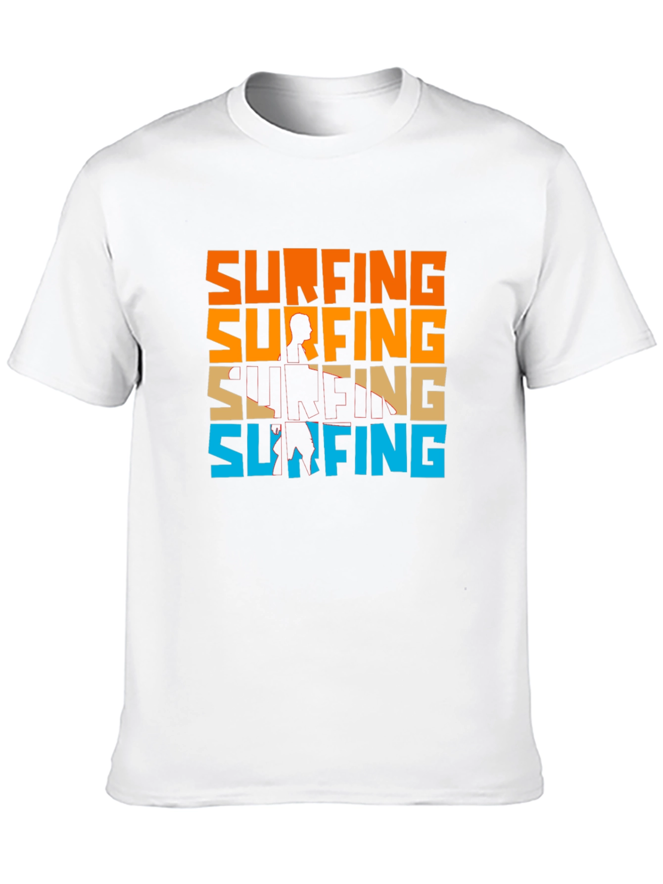 Surfing Graphic Tee - Retro Style Black T-Shirt