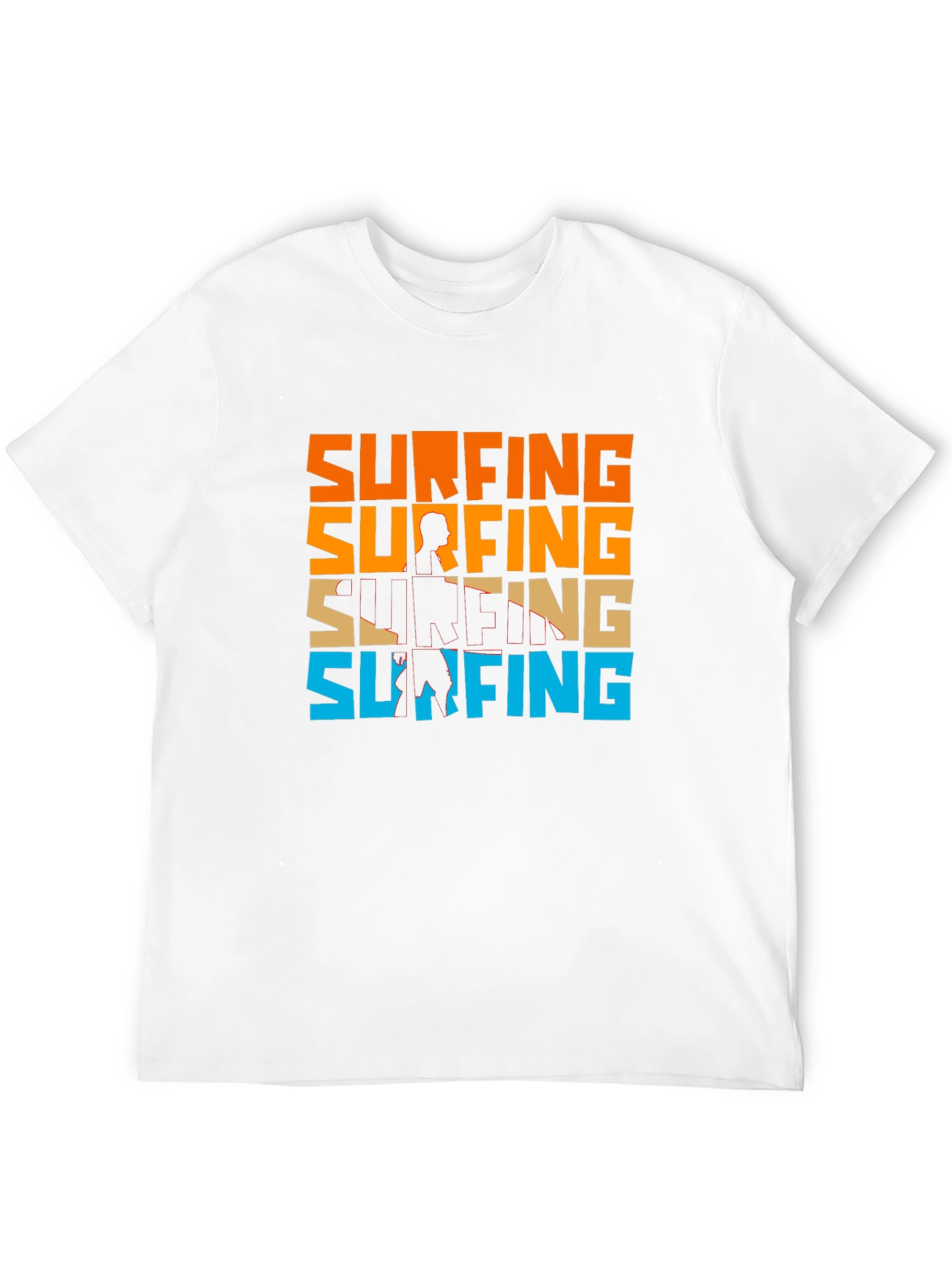 Surfing Graphic Tee - Retro Style Black T-Shirt