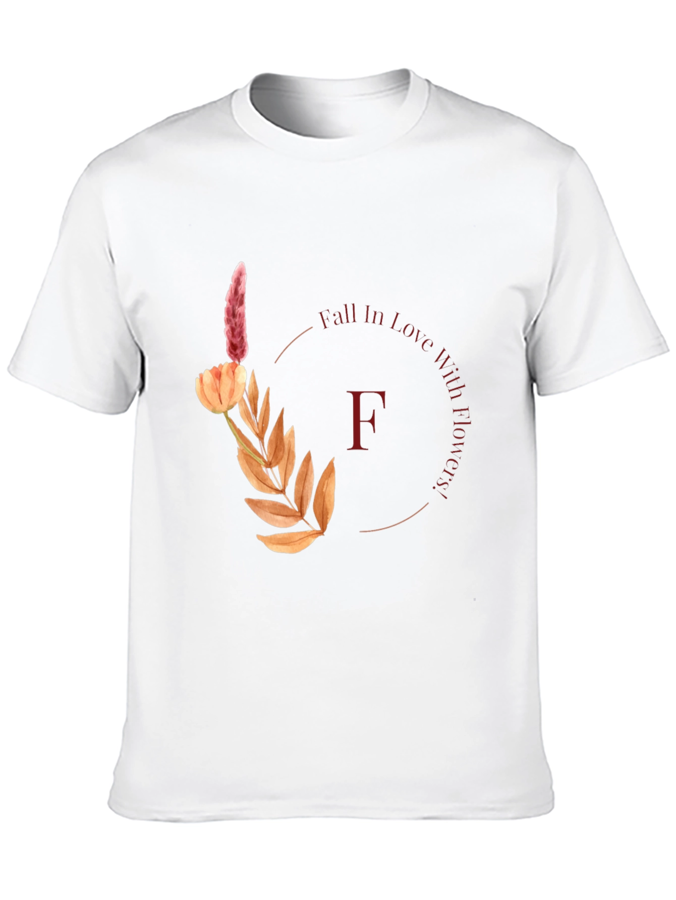 Fall In Love With Flowers Black T-Shirt