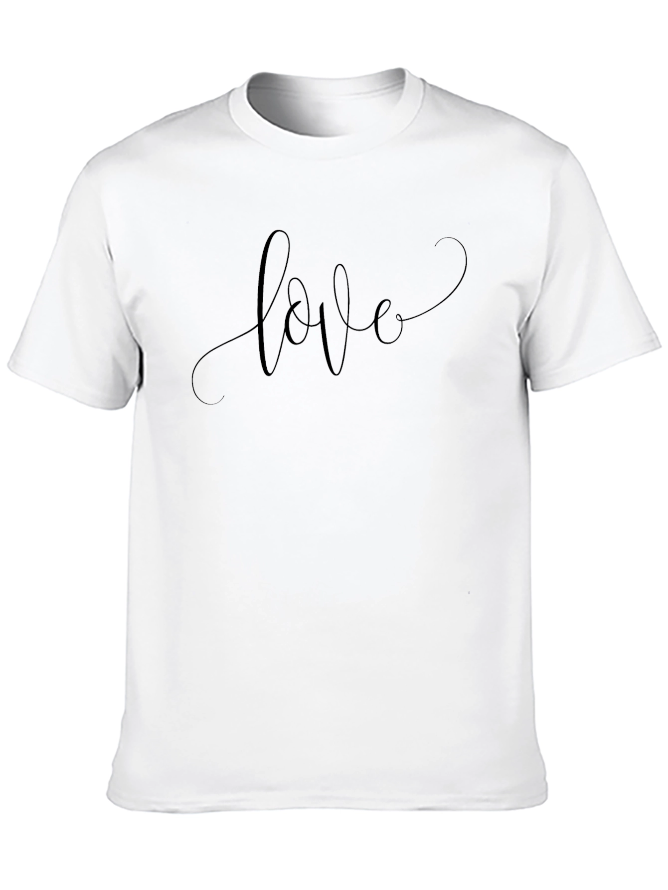 Elegant Black Love Script T-Shirt