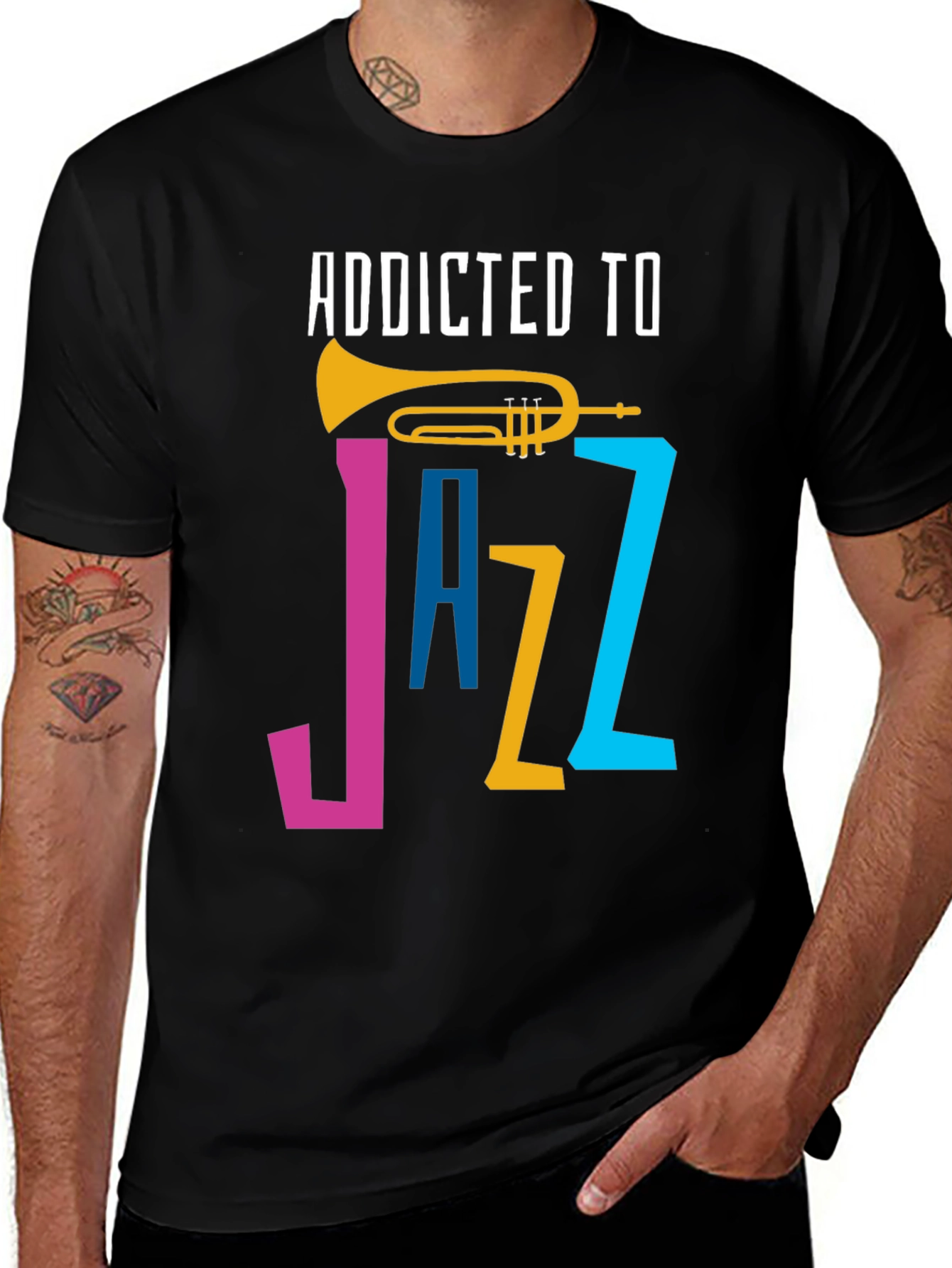 Addicted to Jazz Graphic T-Shirt - Music Lover Tee