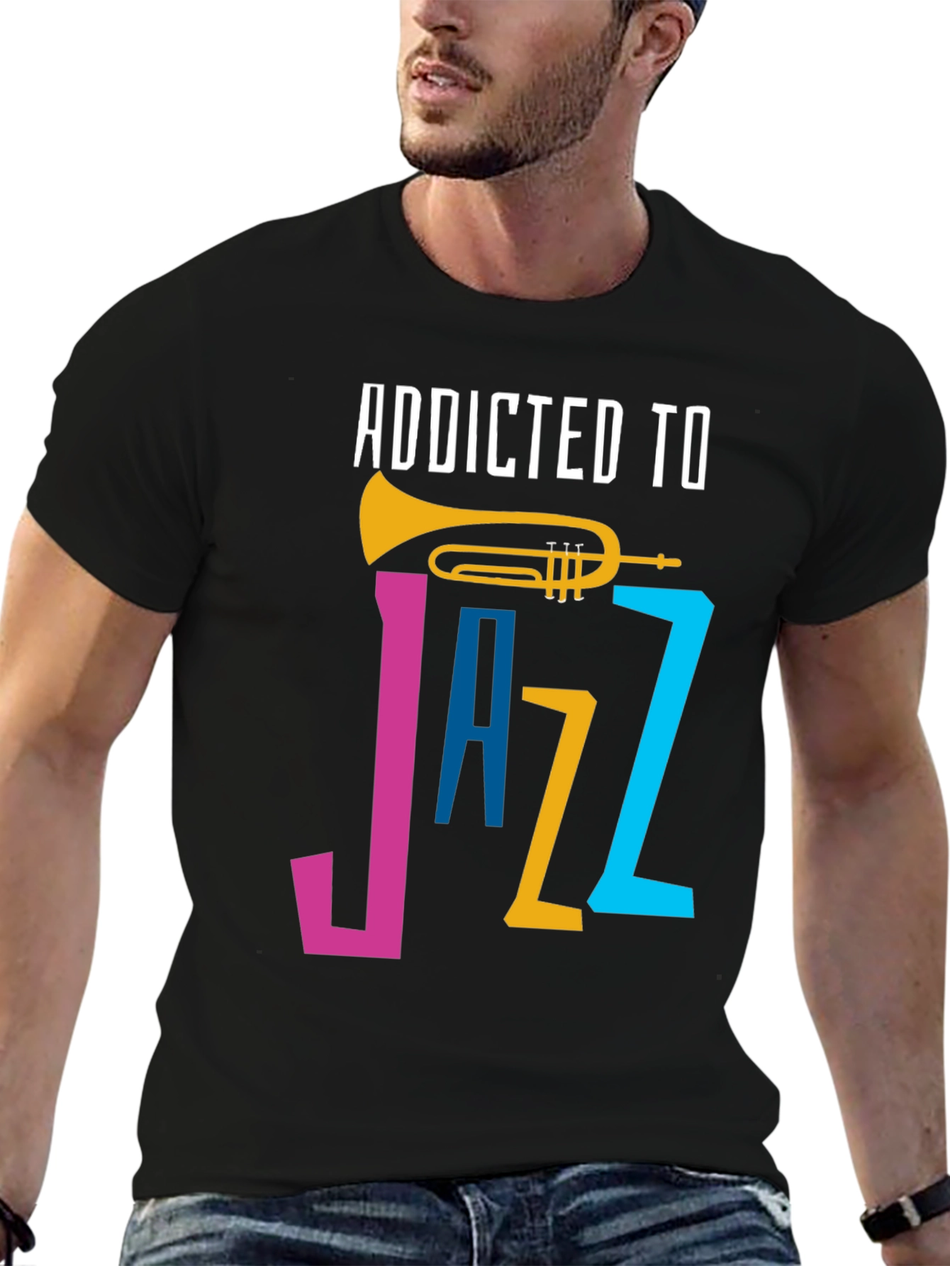 Addicted to Jazz Graphic T-Shirt - Music Lover Tee