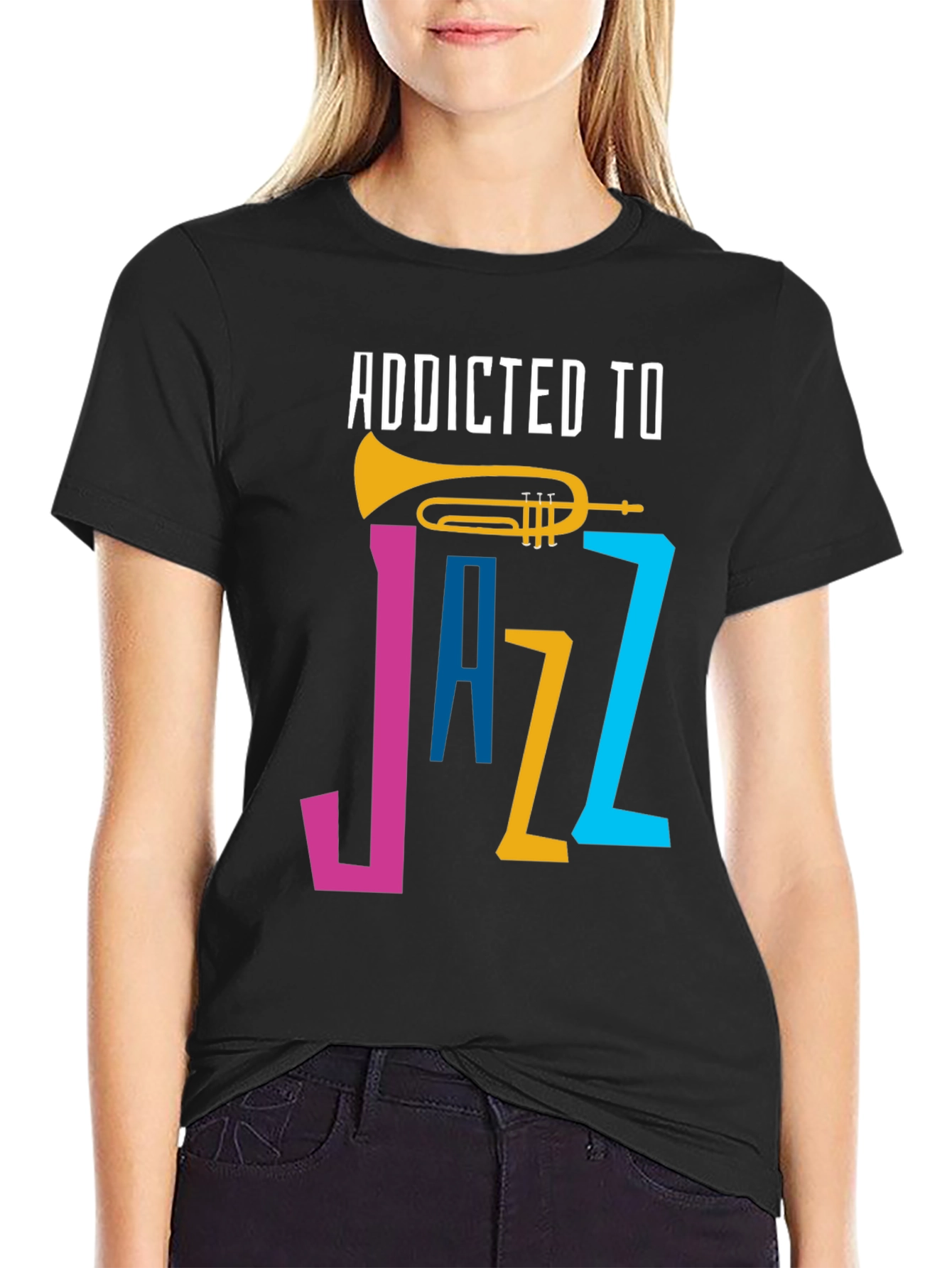 Addicted to Jazz Graphic T-Shirt - Music Lover Tee