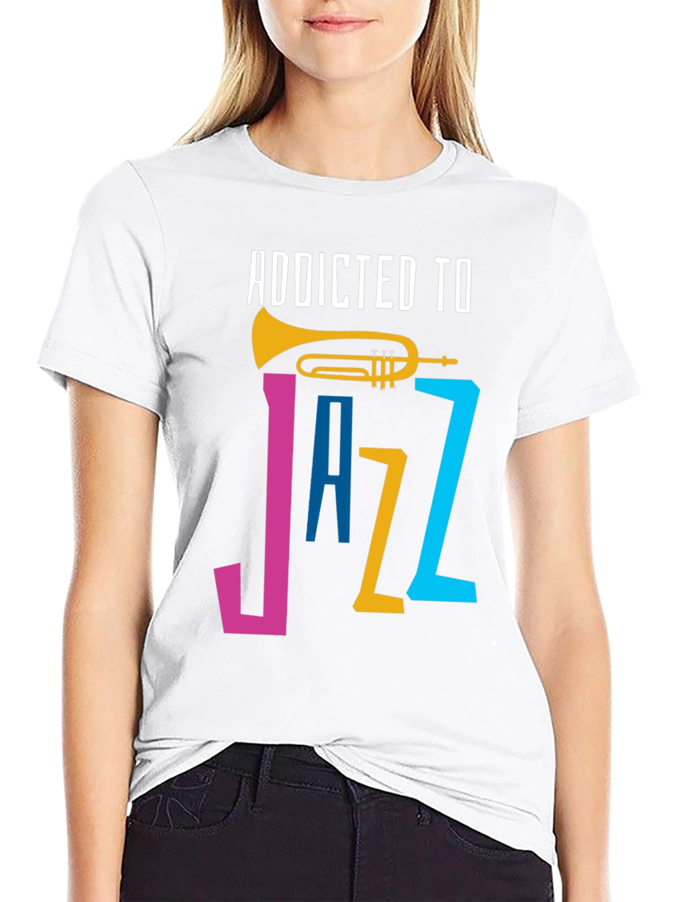 Addicted to Jazz Graphic T-Shirt - Music Lover Tee