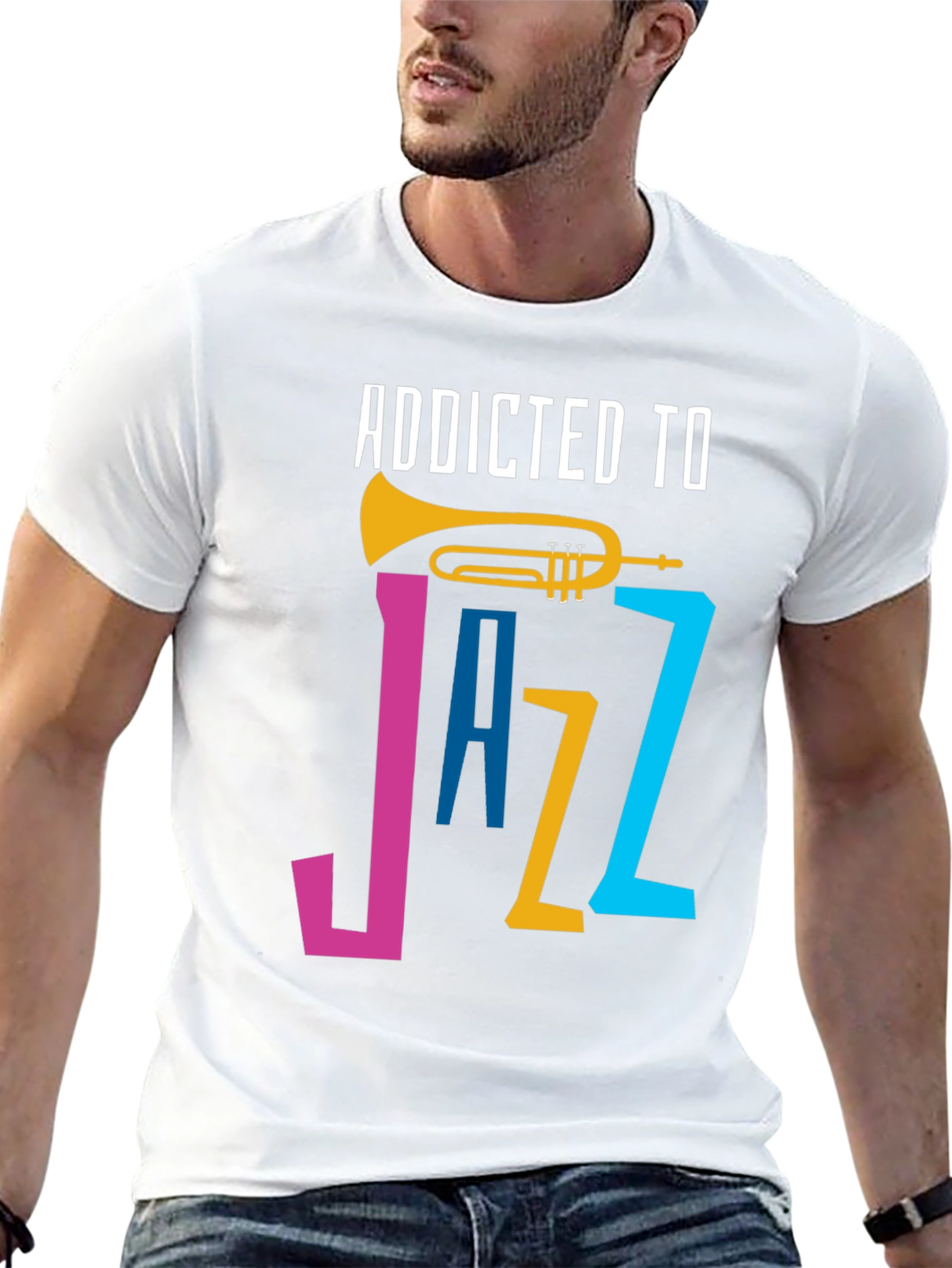 Addicted to Jazz Graphic T-Shirt - Music Lover Tee