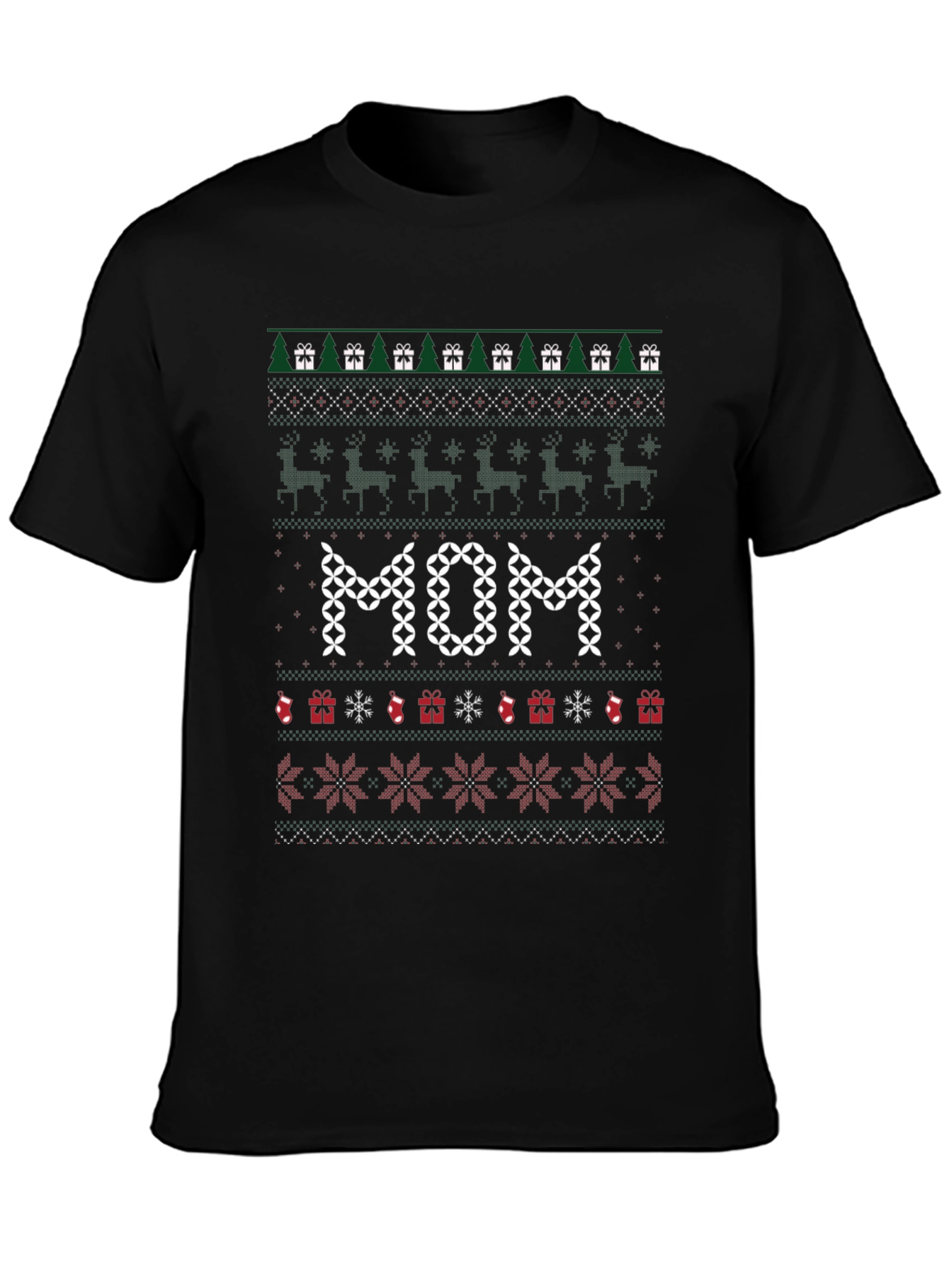Mom Ugly Christmas Sweater Style T-Shirt