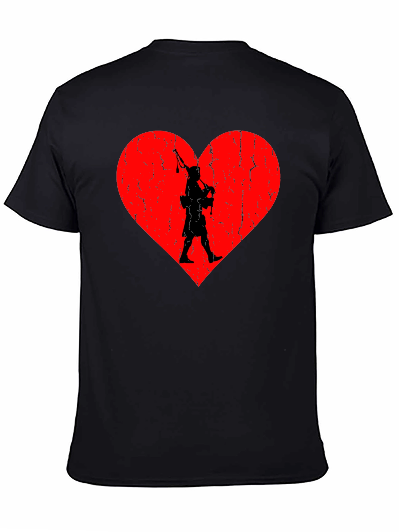 Scottish Pride Tee: Bagpiper Heart Design